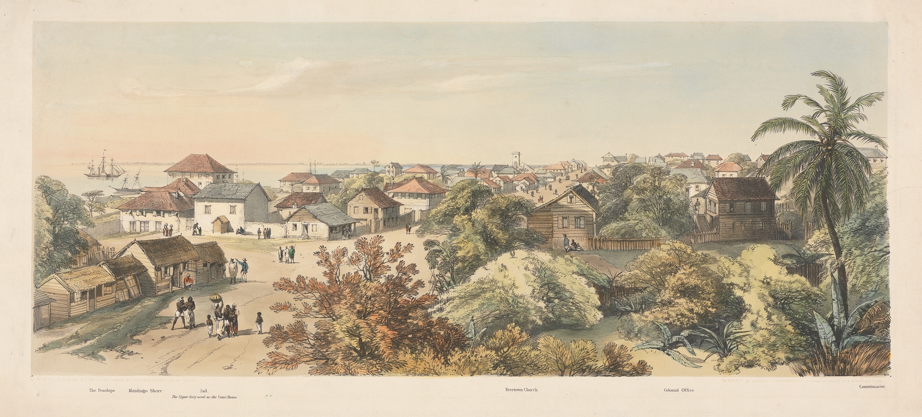 Landscape of Freetown, Sierra Leone, oil painting by Auguste François Laby
