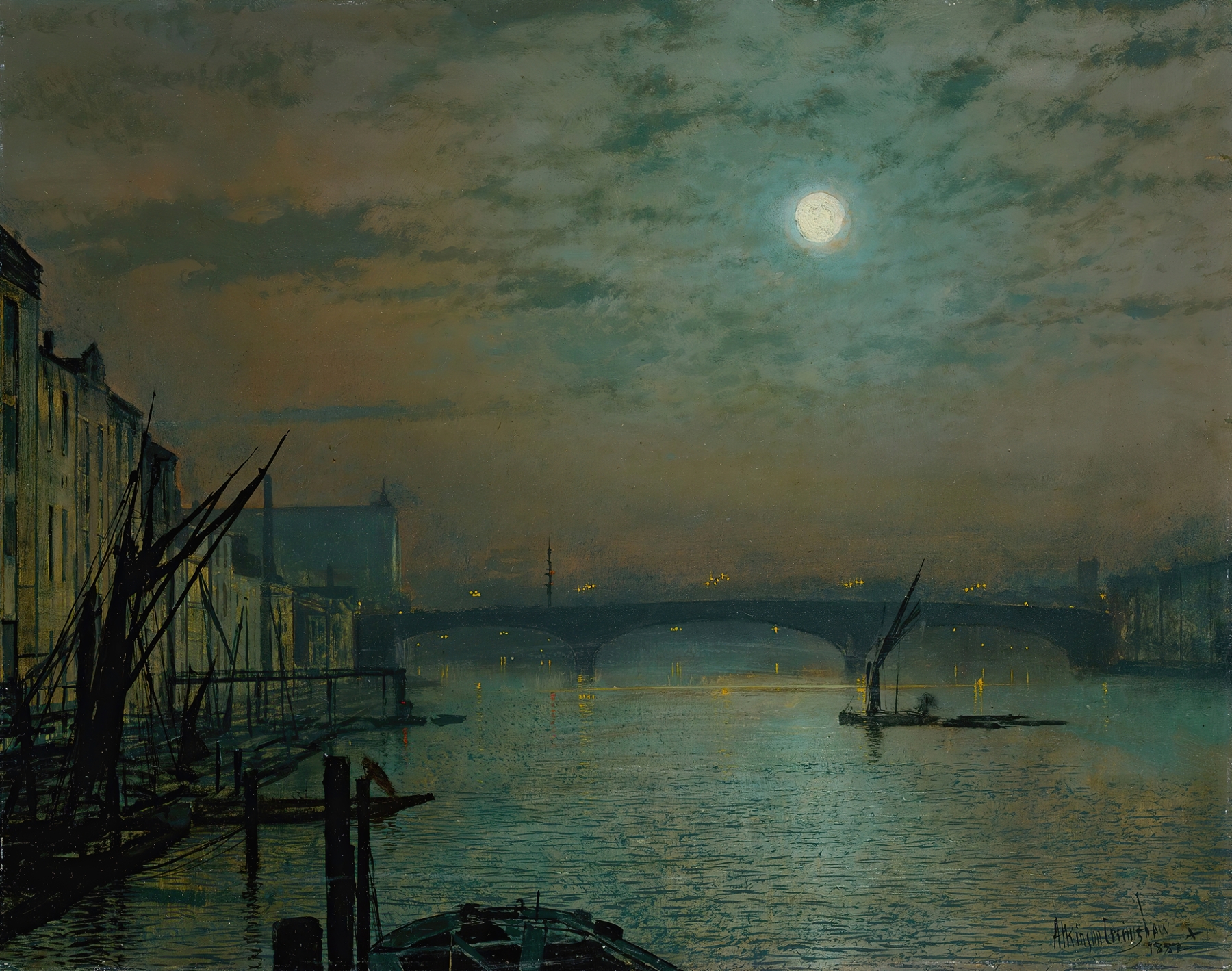 Southwark Bridge by Moonlight, by John Atkinson Grimshaw, public domain