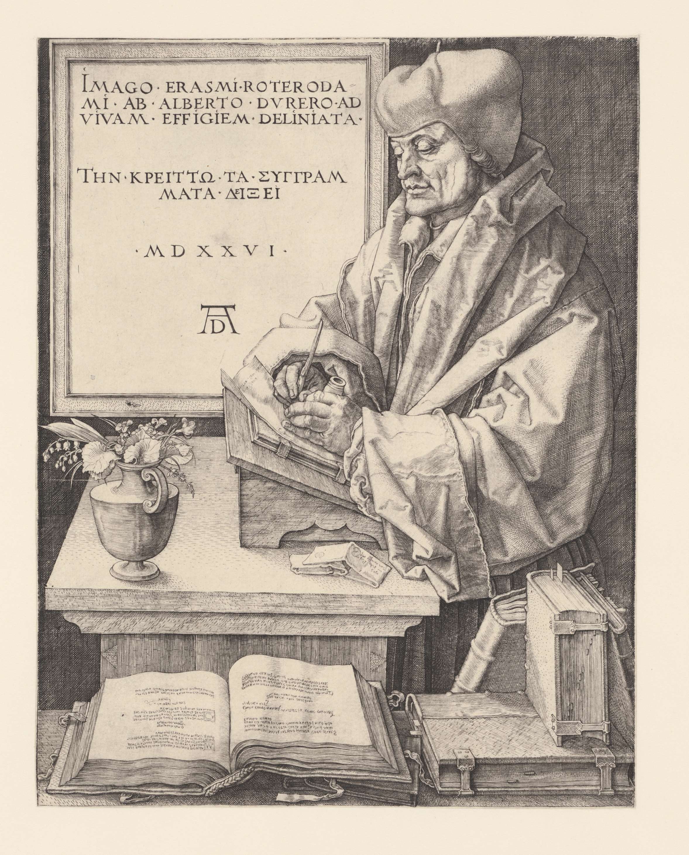 Portret van Erasmus, by Albrecht Dürer, public domain