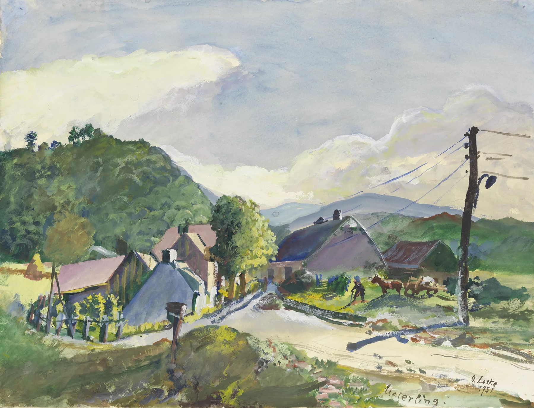 Ethereal landscape by Oskar Laske, 1951, medium unknown