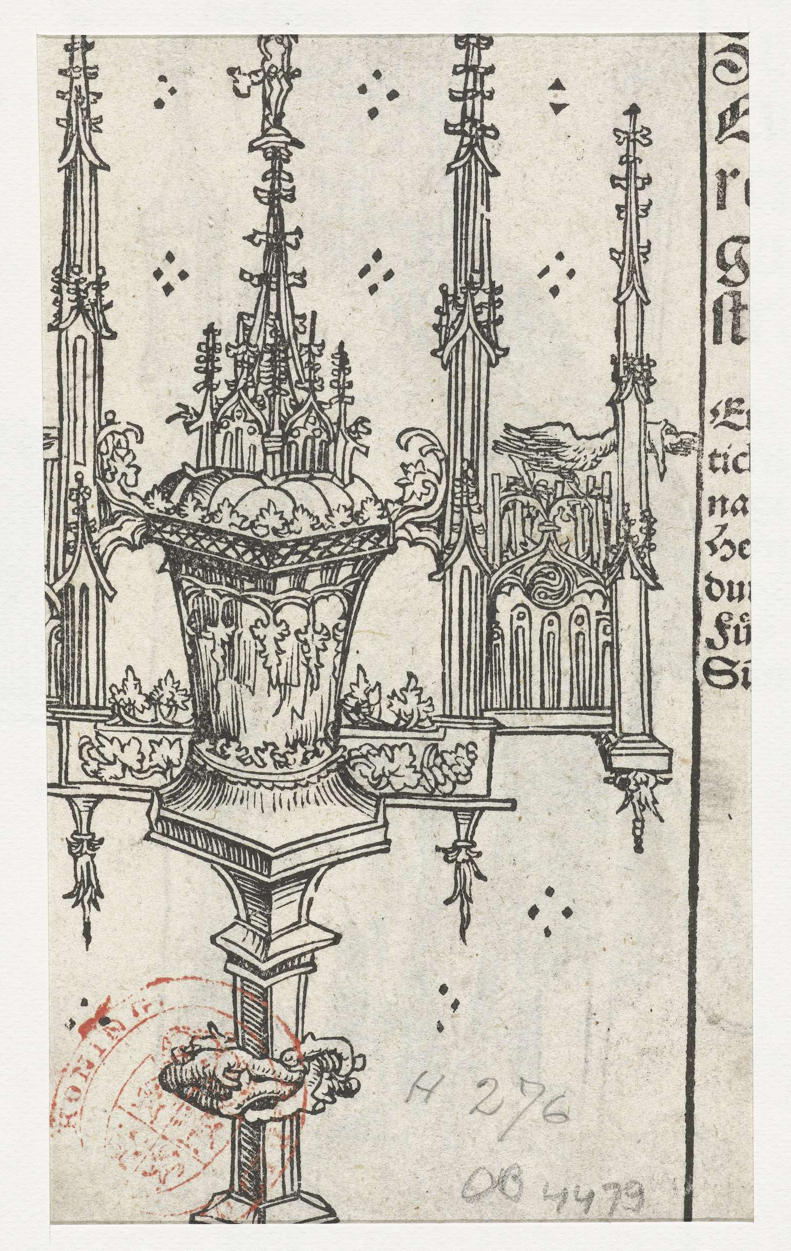 Monstrans met vogel (pelikaan), by Lucas Cranach (I), public domain