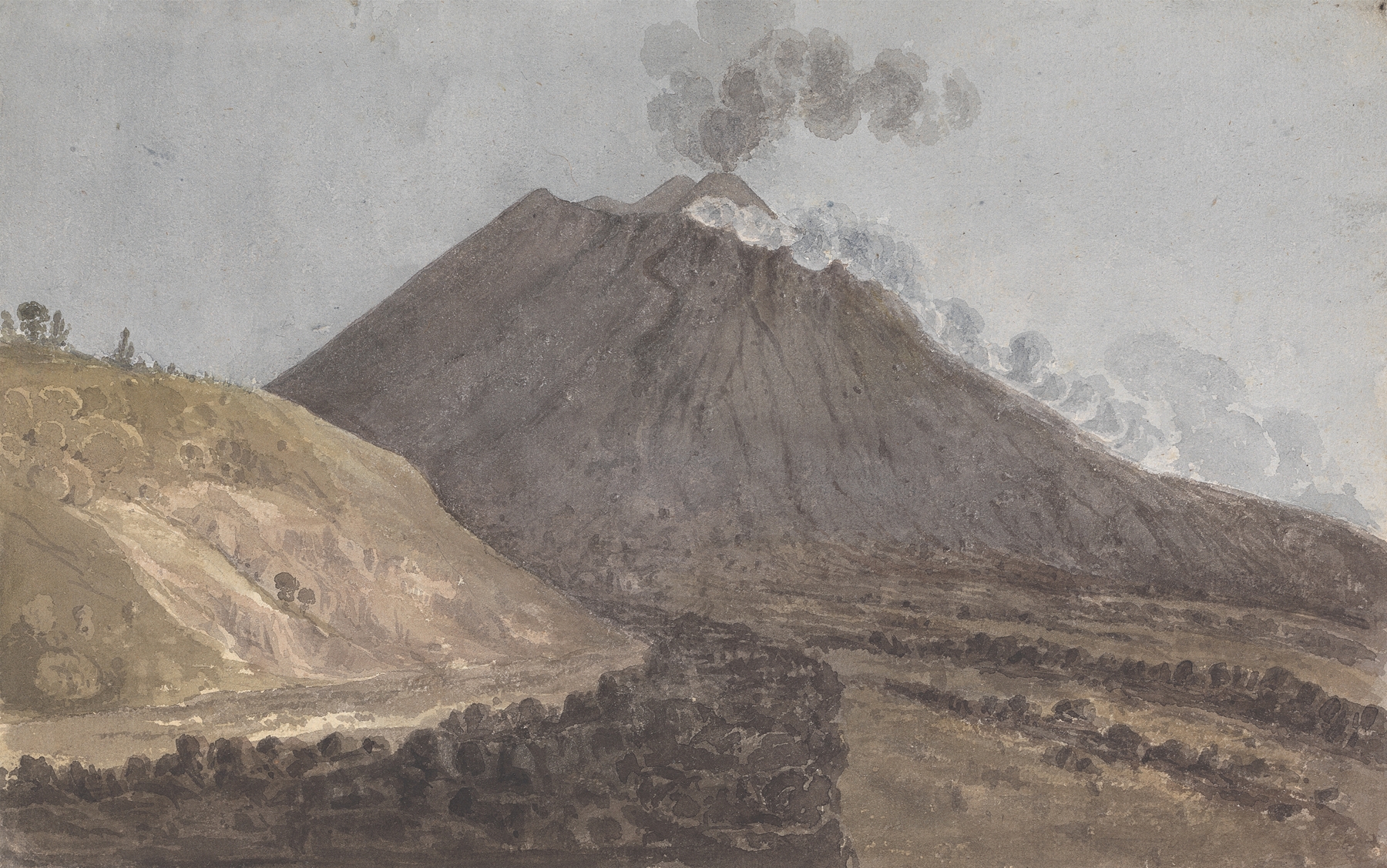 Vesuvius by Isaac Weld, oil on canvas depicting a volcanic eruption at twilight.