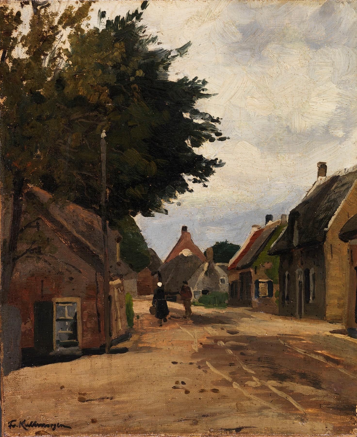 Sommerliche Dorfstraße, by Friedrich Kallmorgen, public domain