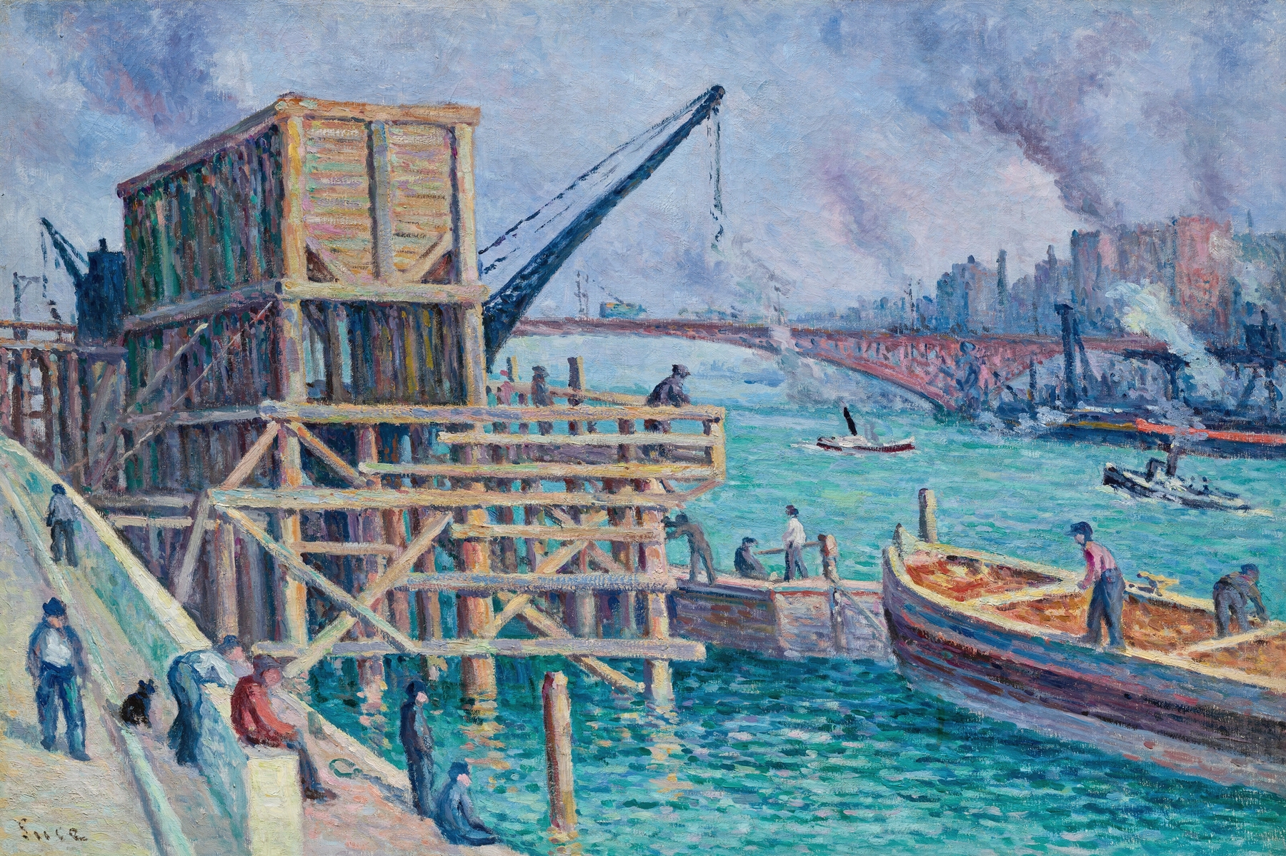 La Seine au Pont Mirabeau, by Maximilien Luce, public domain