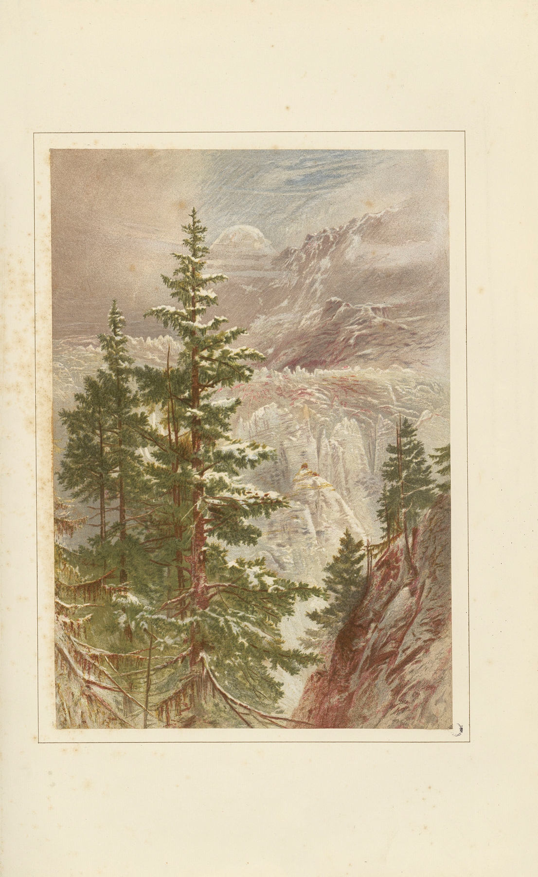 The Gorner glacier, oil on canvas by Elijah Walton, featuring icy blues and whites.