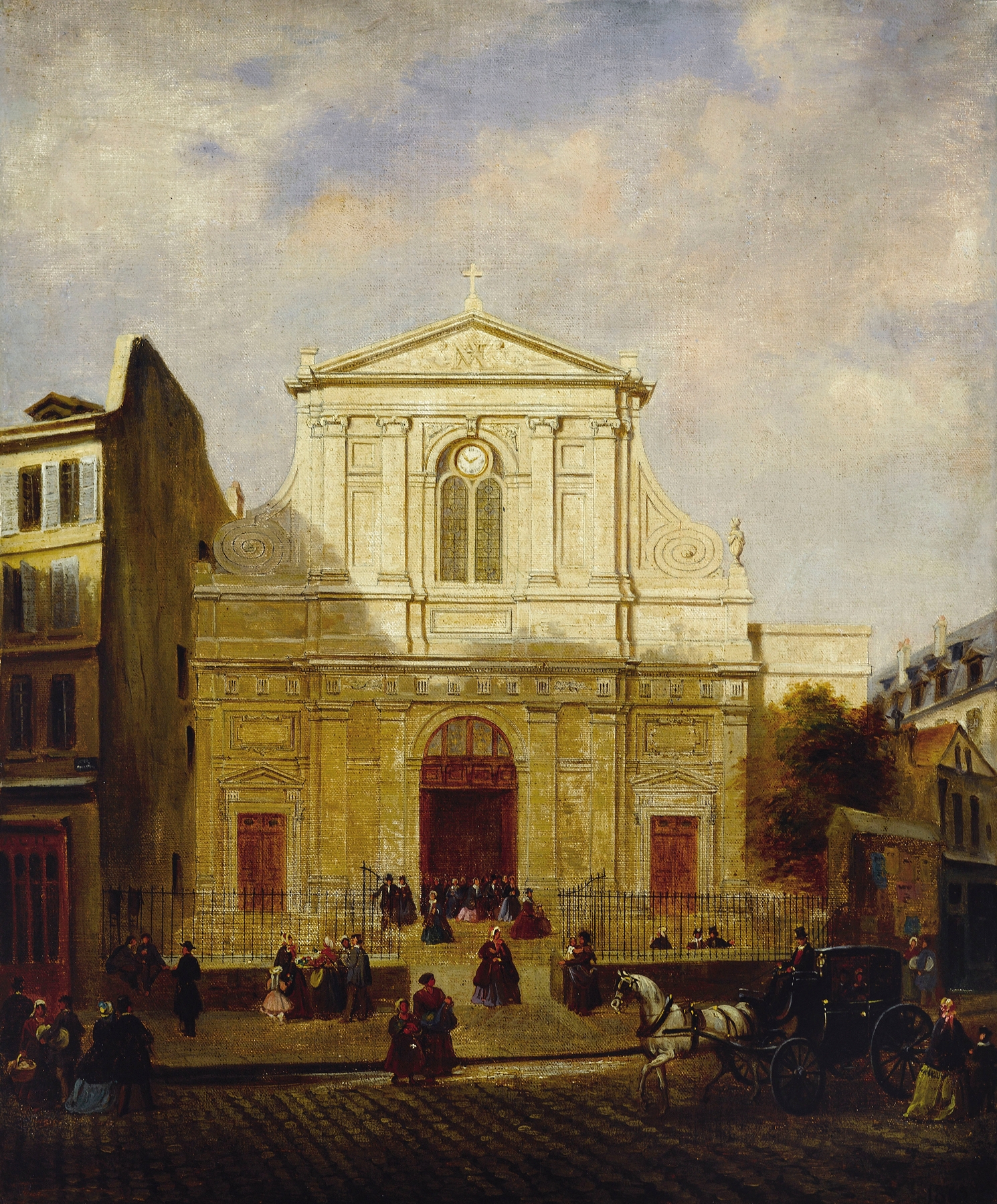 Gothic architecture facade of La façade de l’église des Blancs-Manteaux by Unknown Artist