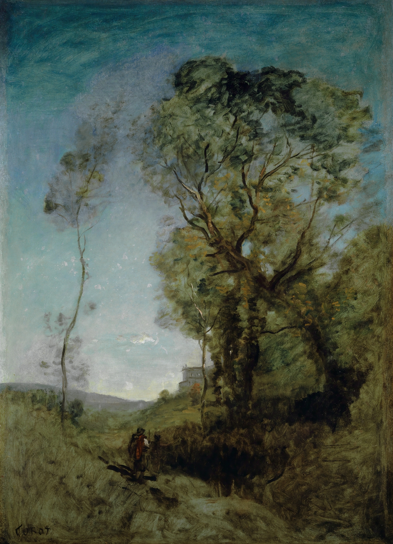 Italienische Villa hinter Pinien The Italian Villa behind the Pines, by Jean-Baptiste-Camille Corot, public domain