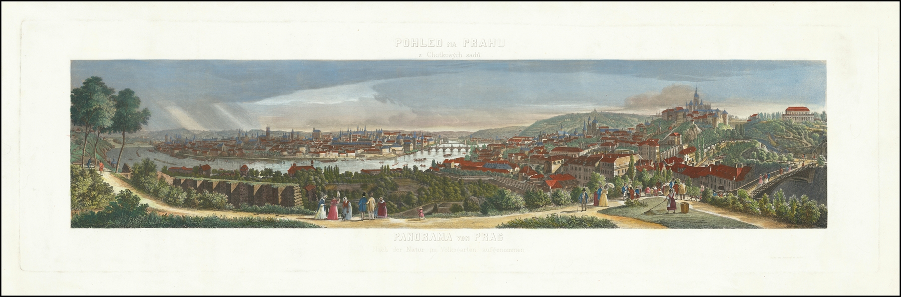 Landscape of Prague with the Vltava River, oil painting by Vinzenz Morstadt