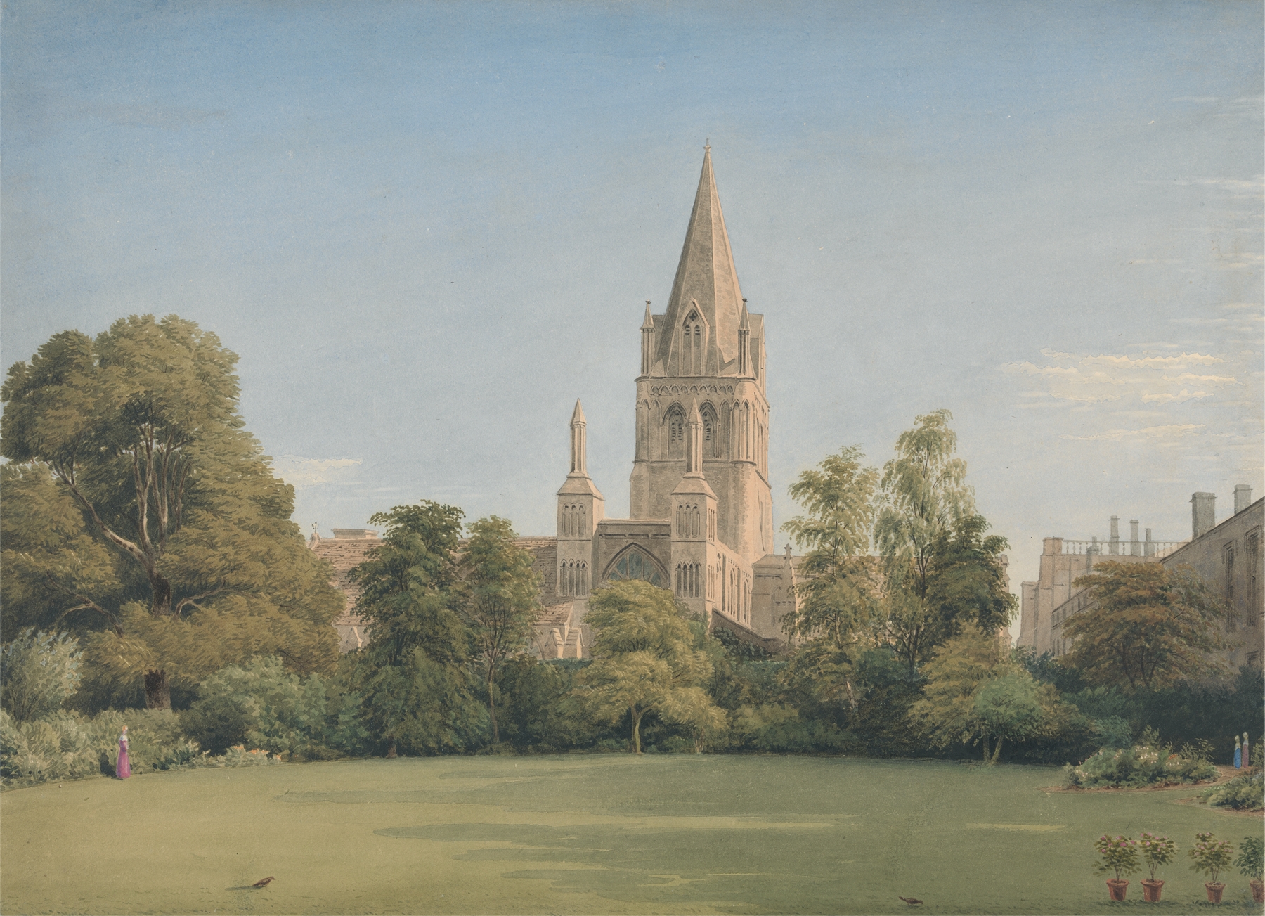 View from the Dean’s Garden, Christ Church, Oxford, oil on canvas by William Turner of Oxford