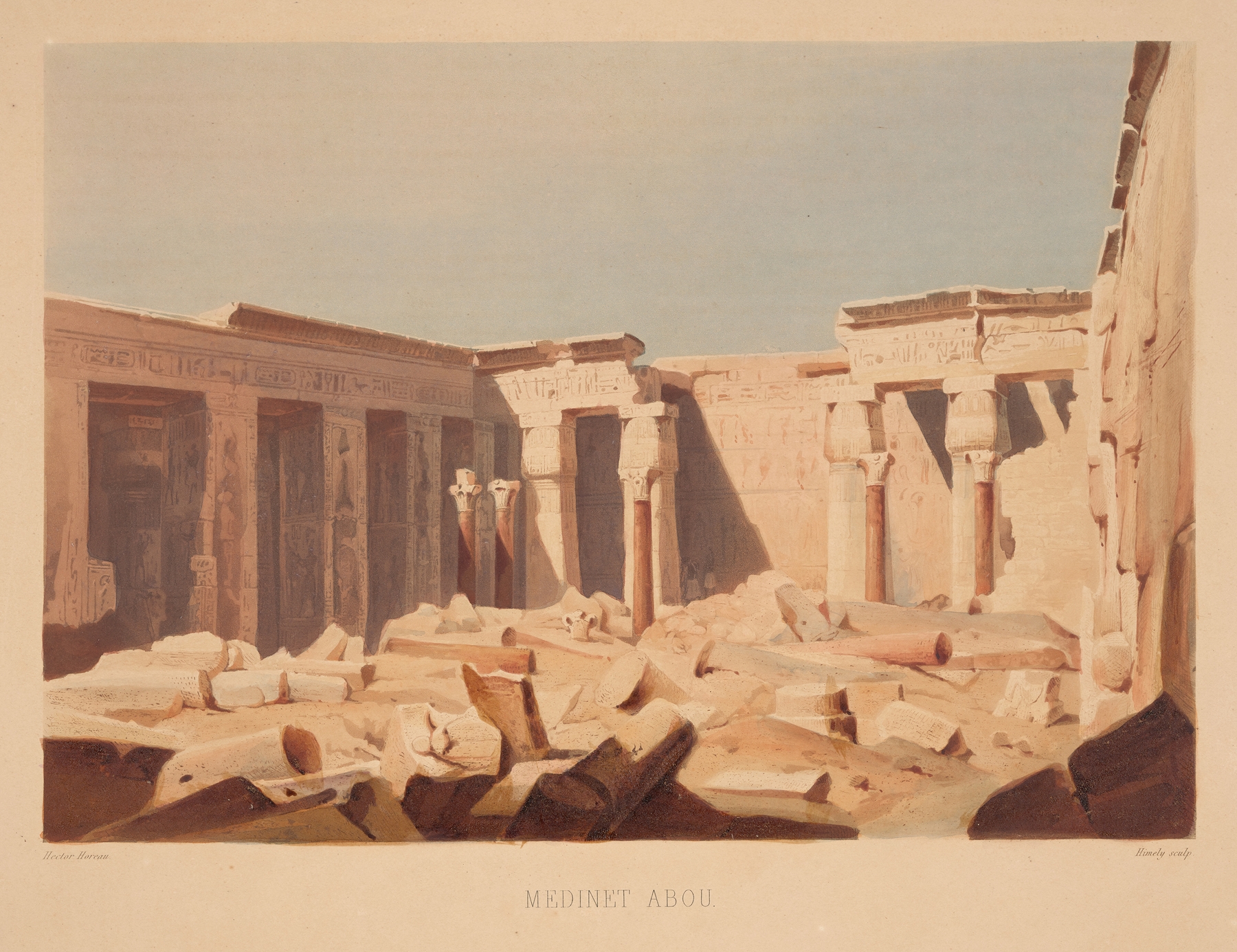 Medinet Abou, by Hector Horeau, public domain