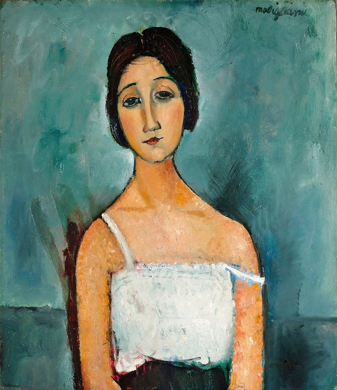 Amedeo Modigliani's portrait 'Christina' features elongated forms and a unique color palette.
