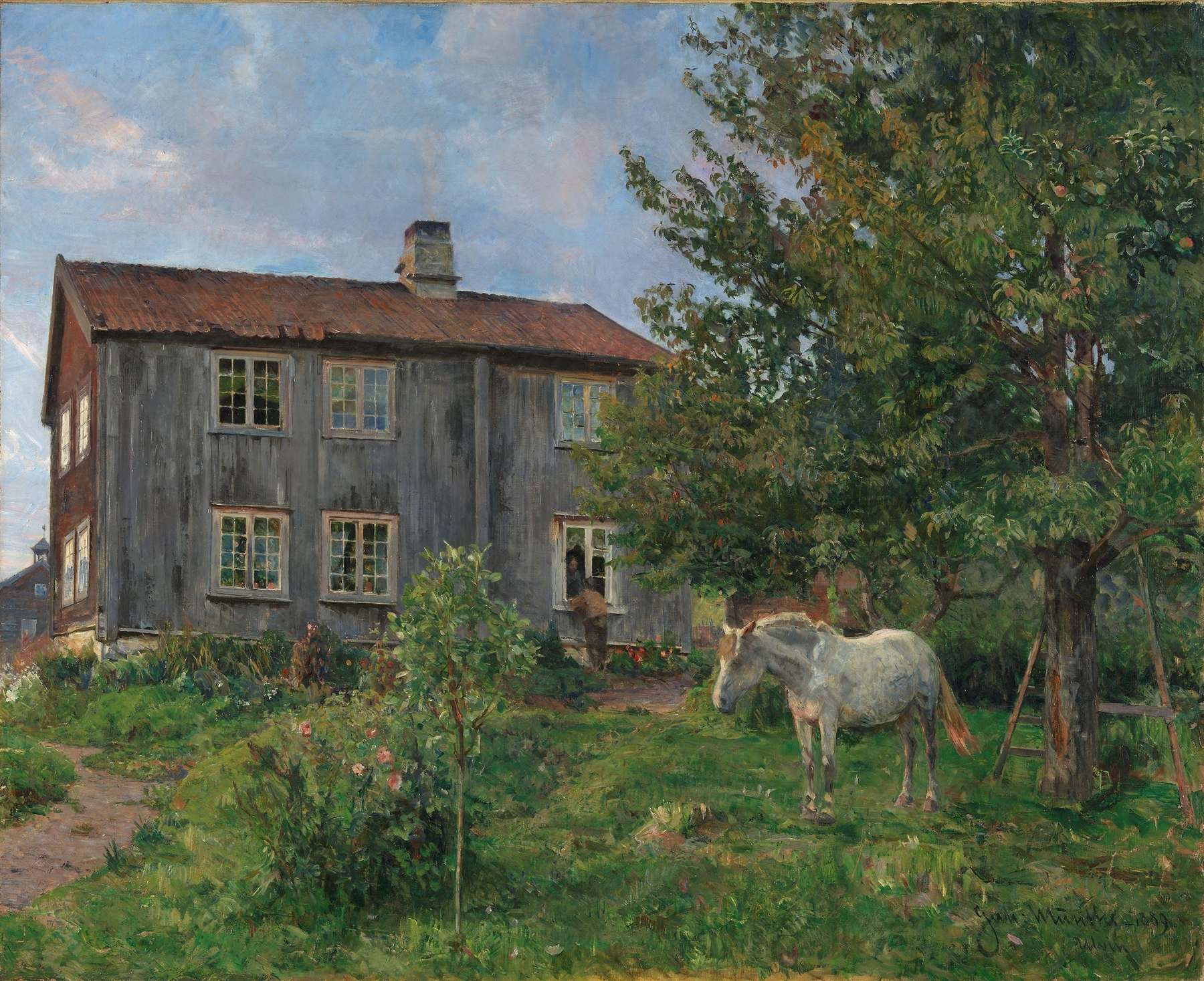 At the Farm, Ulvin, by Gerhard Munthe, public domain