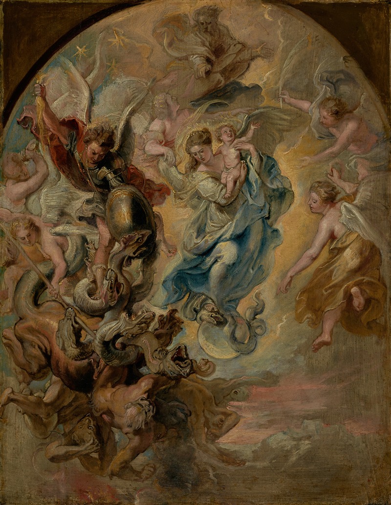 Peter Paul Rubens' painting depicts the Virgin Mary as the Woman of the Apocalypse.