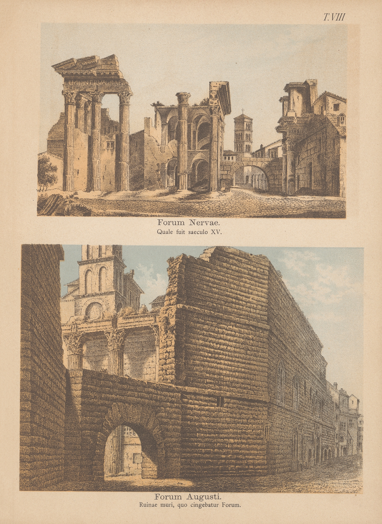 Architectural landscape in earth tones by Christoph Ziegler, 1882