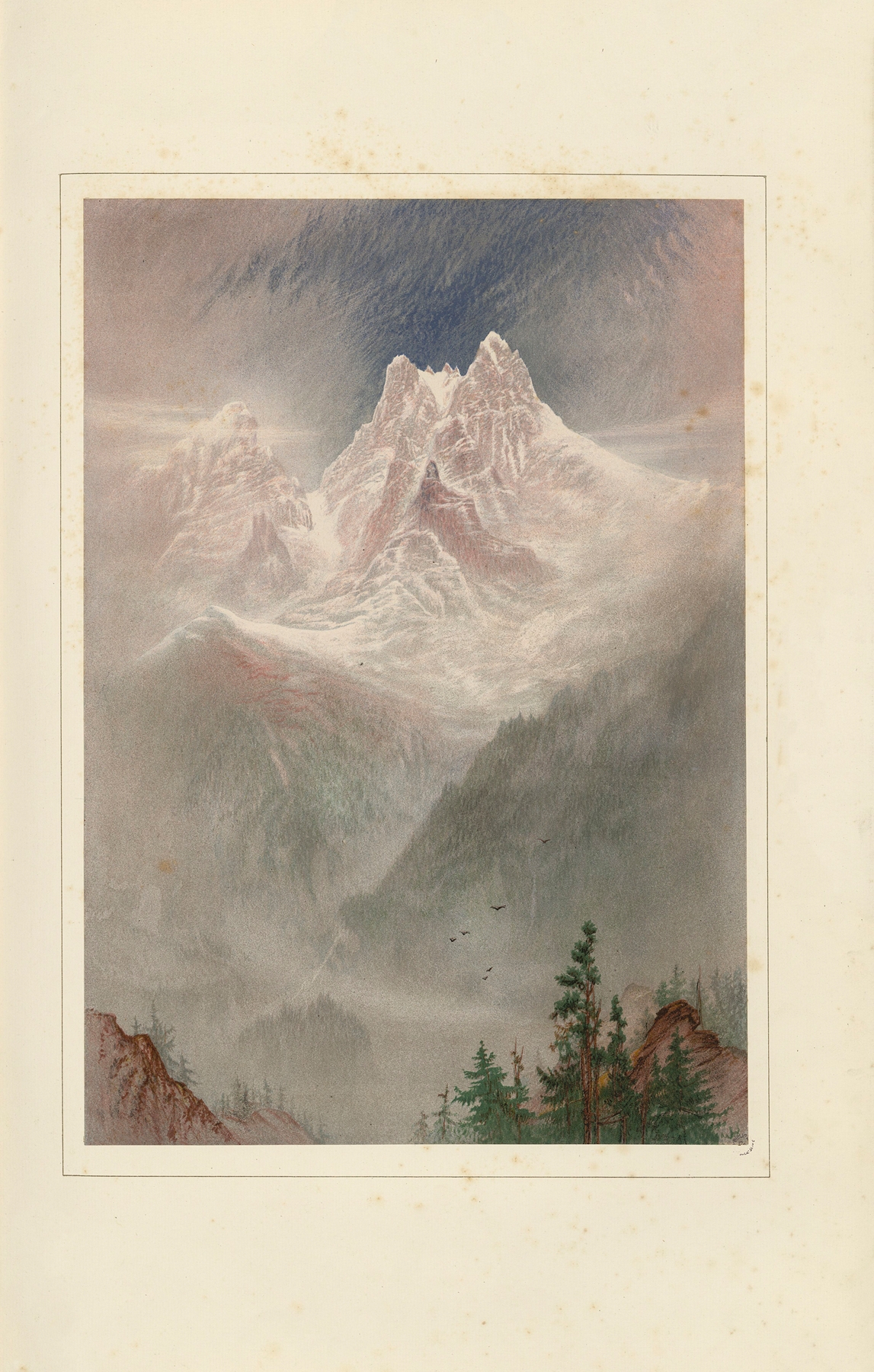 Landscape featuring mountains and wildflowers, oil painting by Elijah Walton