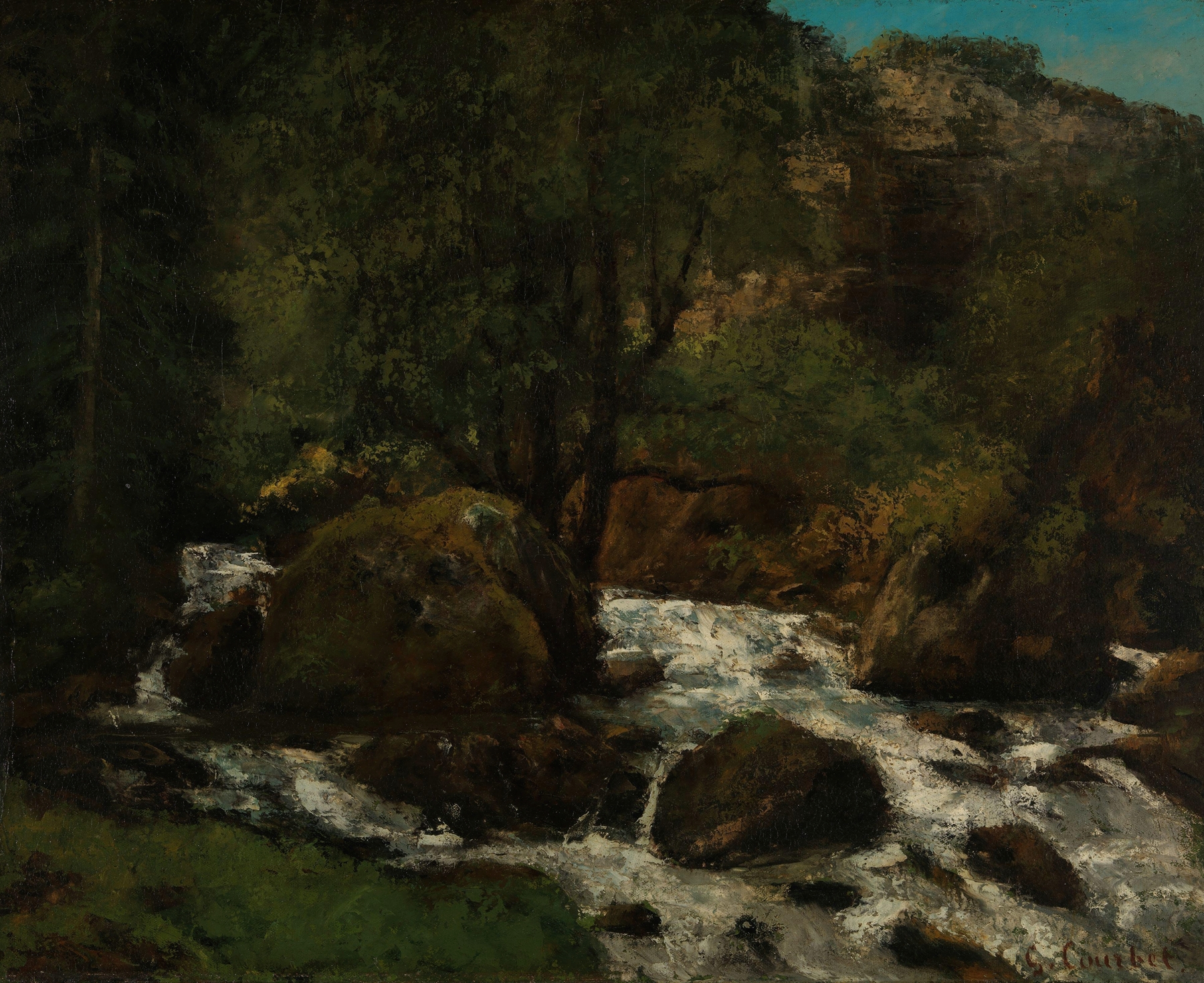 Forest Brook, Jura, by Gustave Courbet, public domain