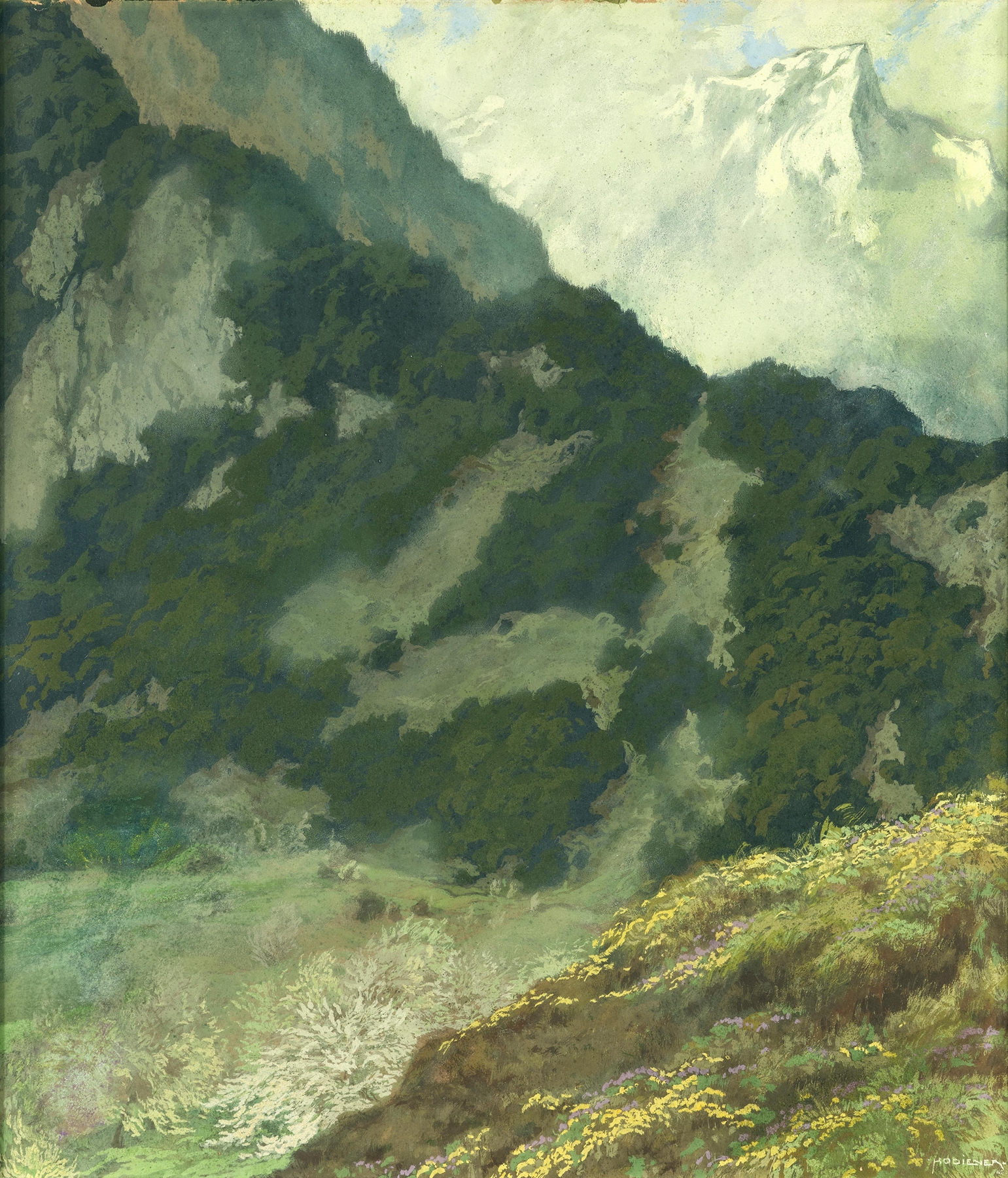 Abstract expressionism by Hugo Hodiener, depicting the coming of spring.