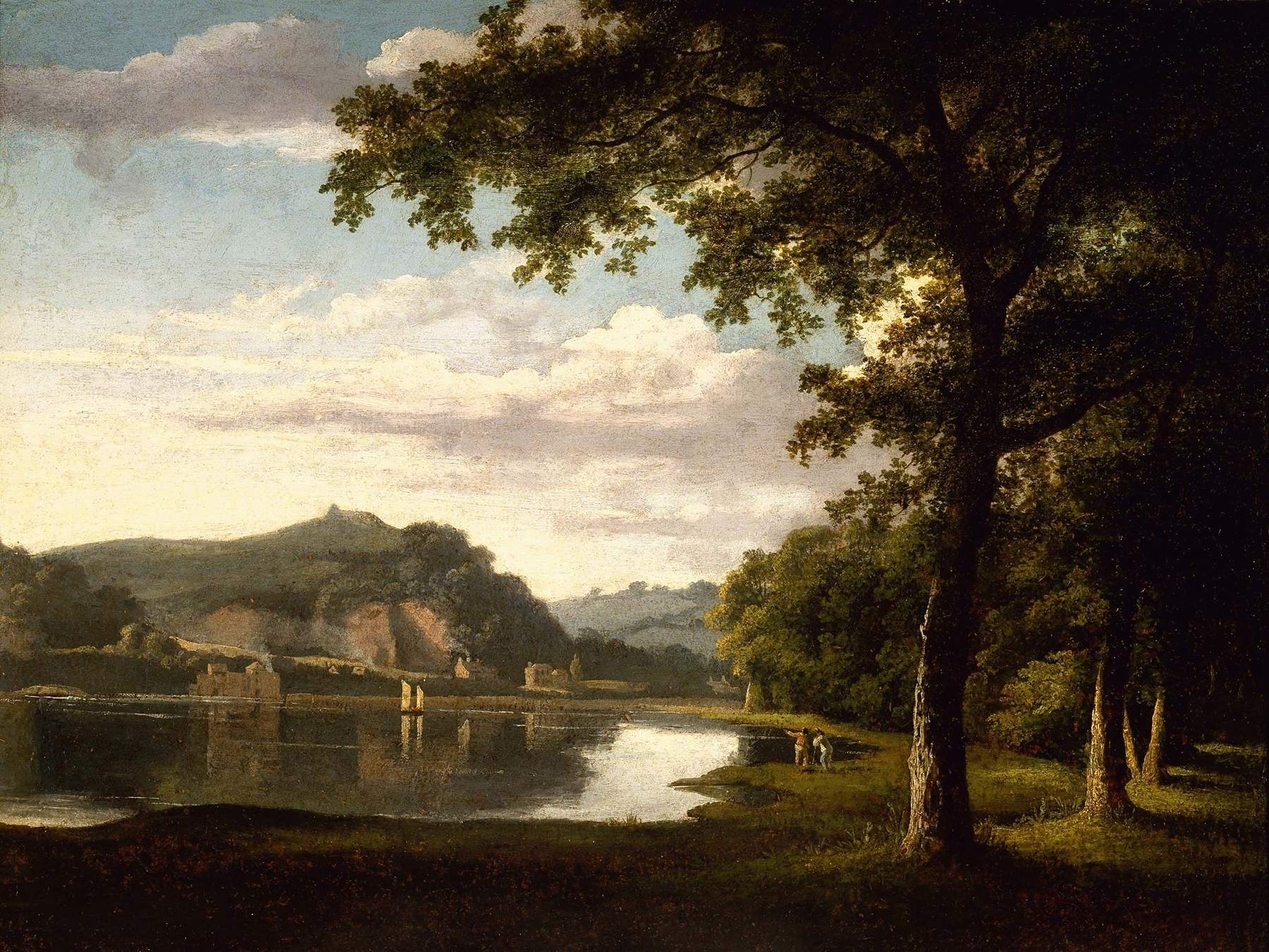 Landscape with View on the River Wye., by Thomas Jones, public domain
