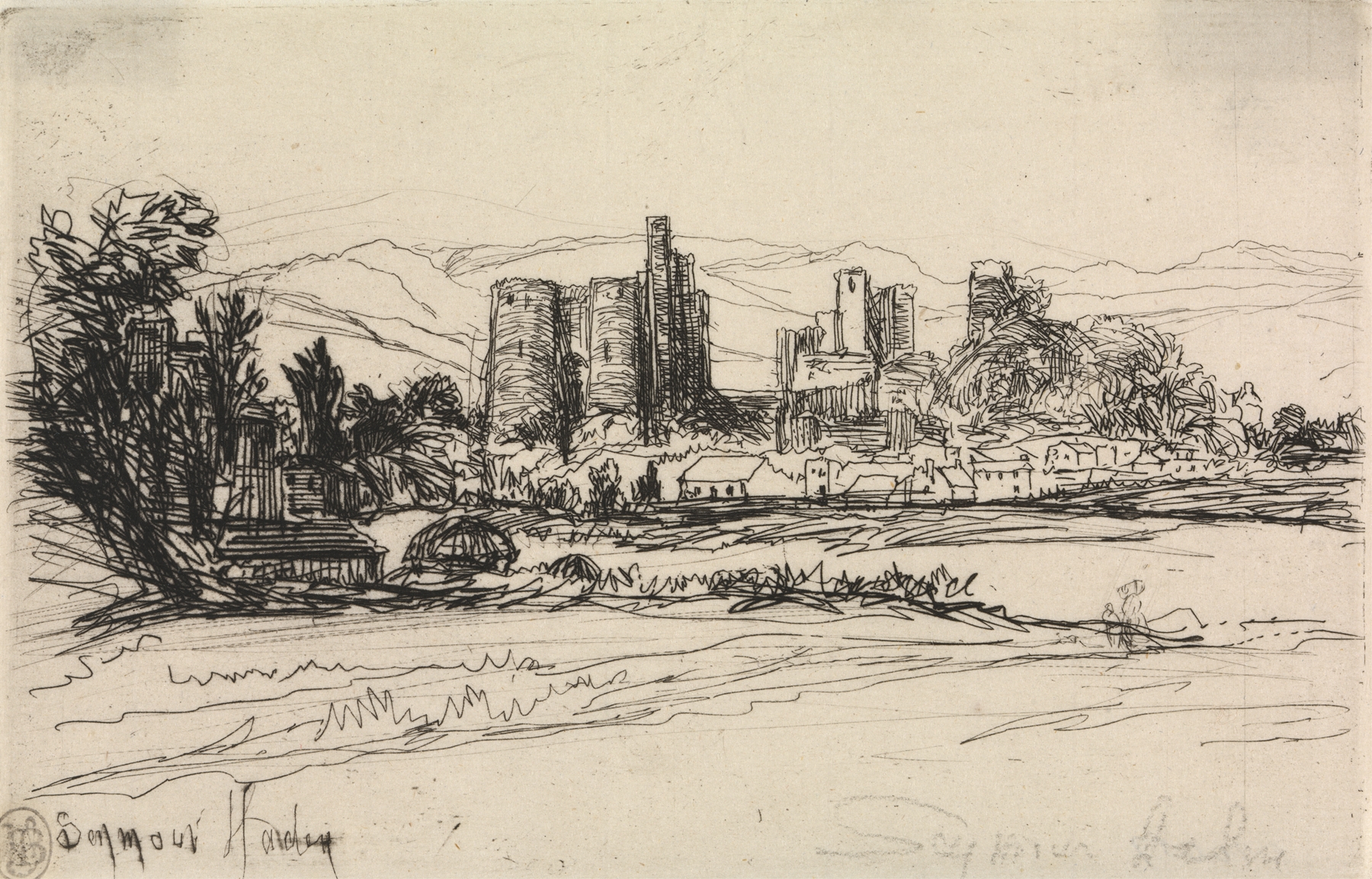 Kidwelly Castle, by Francis Seymour Haden, public domain
