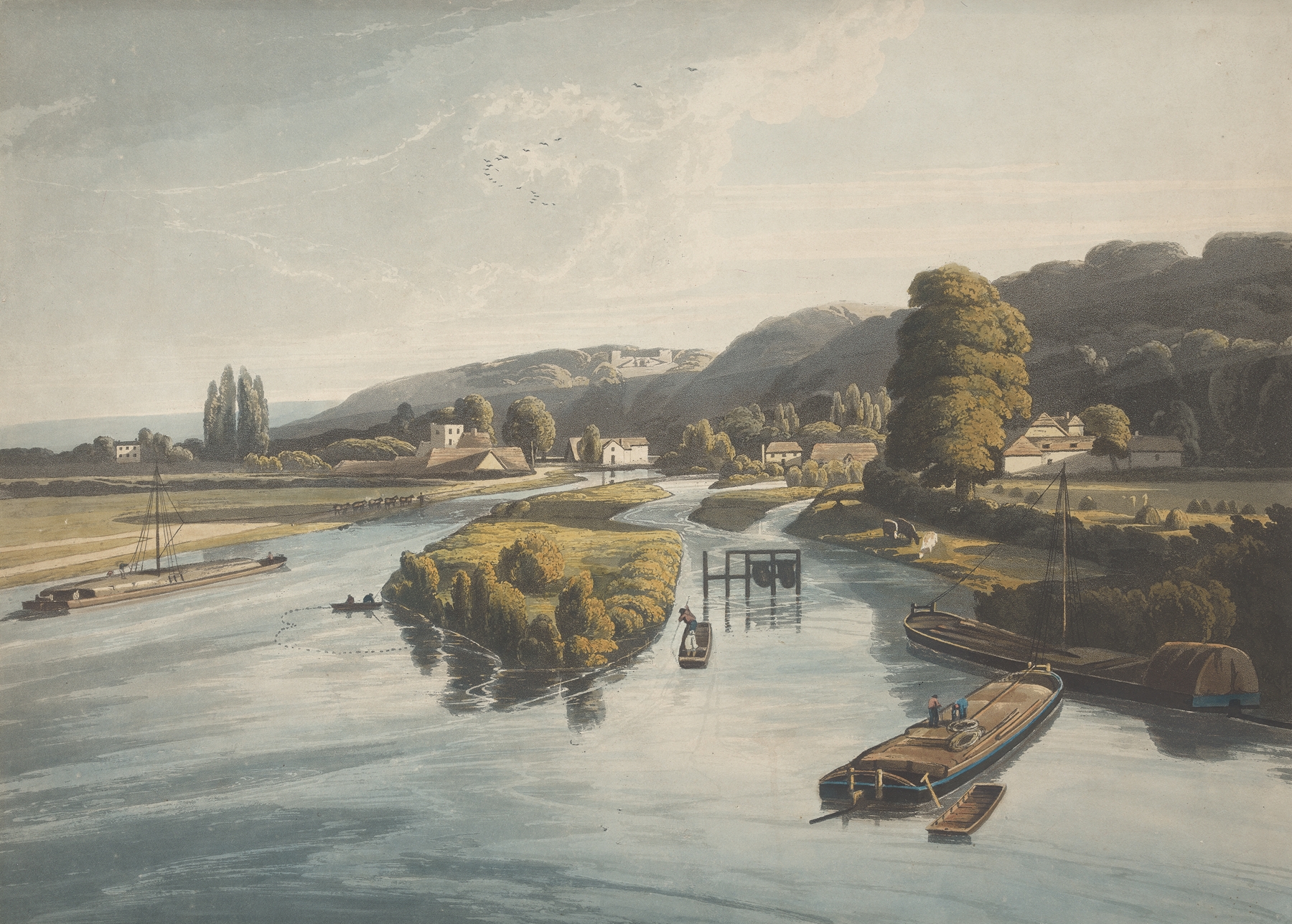Clifton Spring and Woods near Maidenhead, engraving by Robert Havell Jr., depicting a vibrant forest scene.