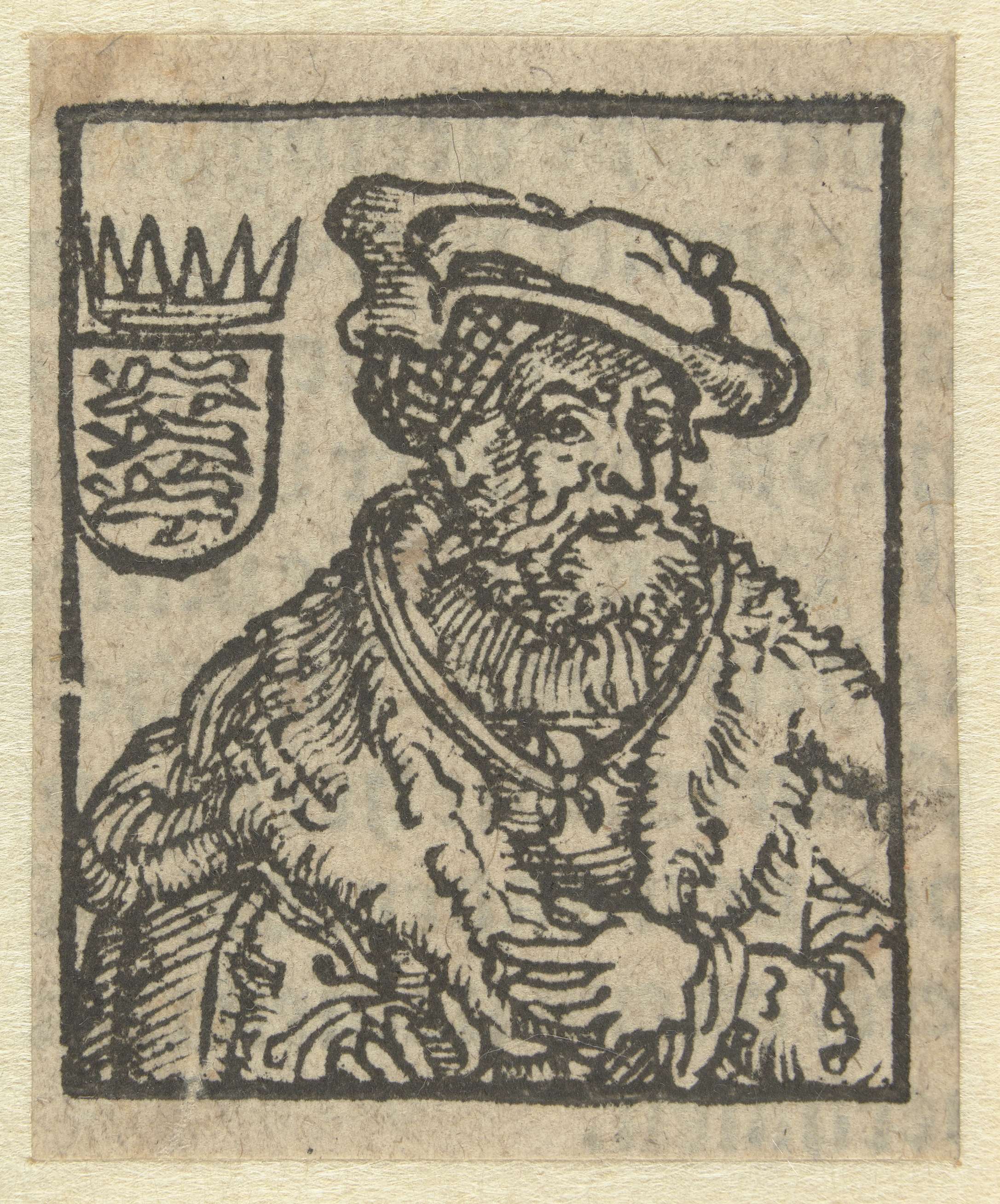 Portrait of Christiaan II van Denemarken, paper, by Jan Swart van Groningen
