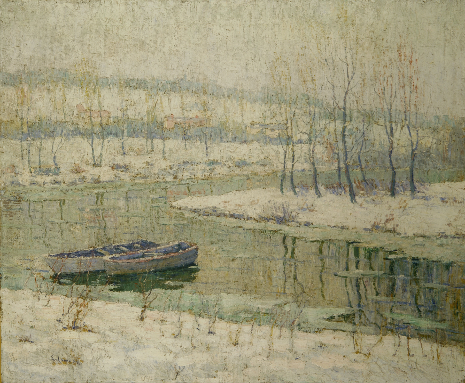 Spring thaw, by Ernest Lawson, public domain