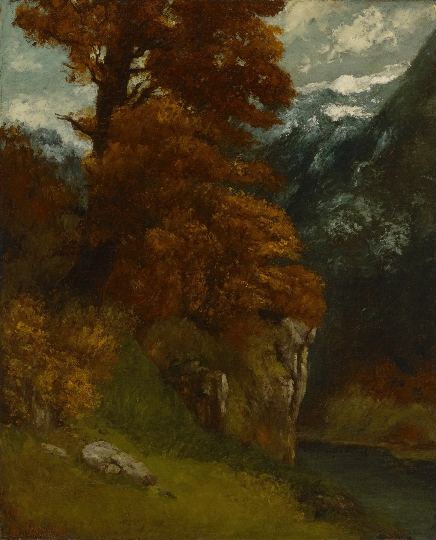 The Glen at Ornans (Bords du Doubs; Effet d’Automne), by Gustave Courbet, public domain