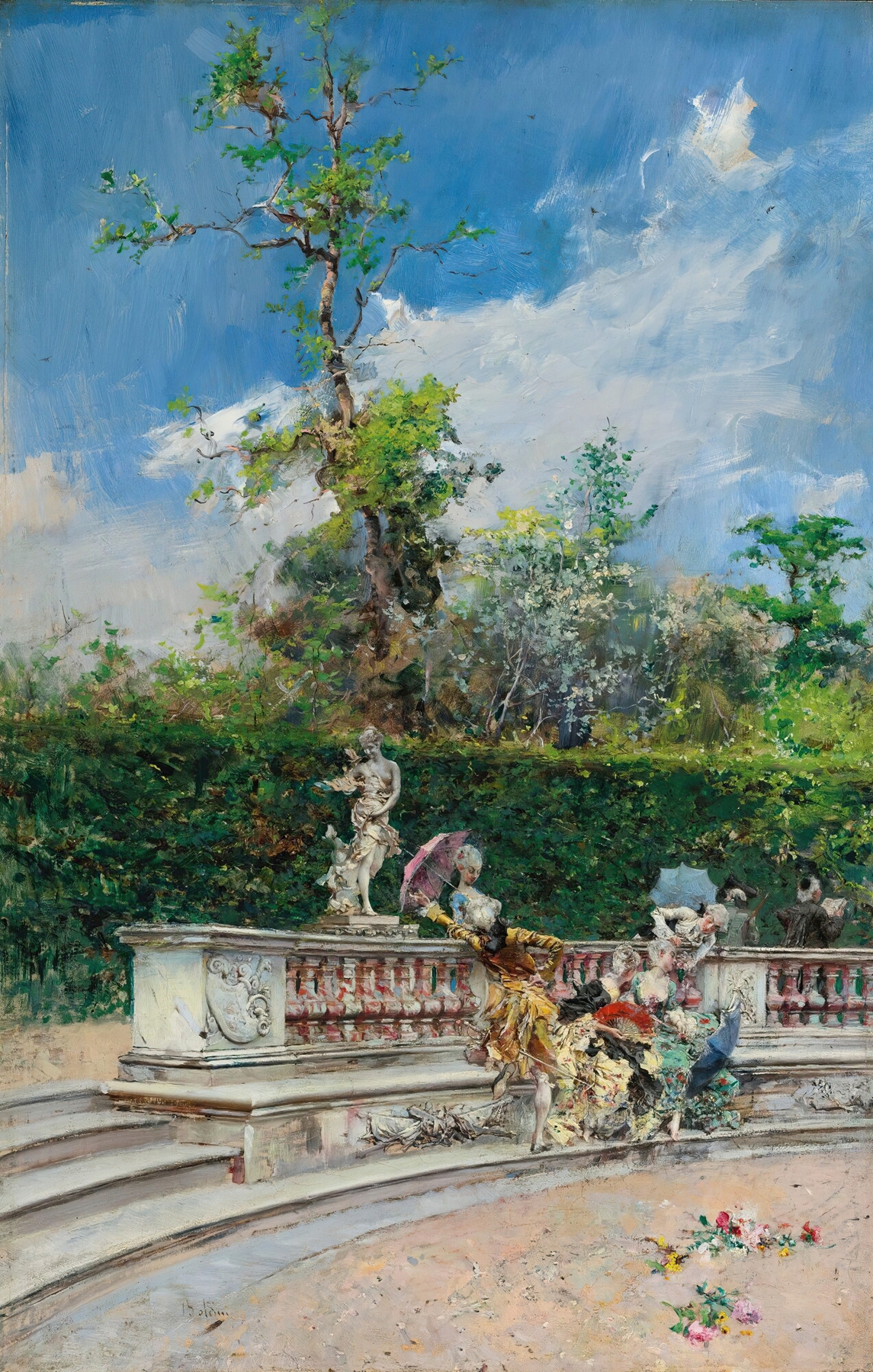 Les Dômes by Giovanni Boldini, oil painting featuring figures and a dome.