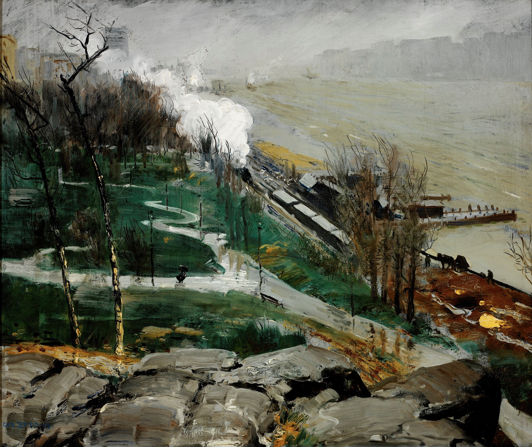 Rain on the River, by George Wesley Bellows, public domain