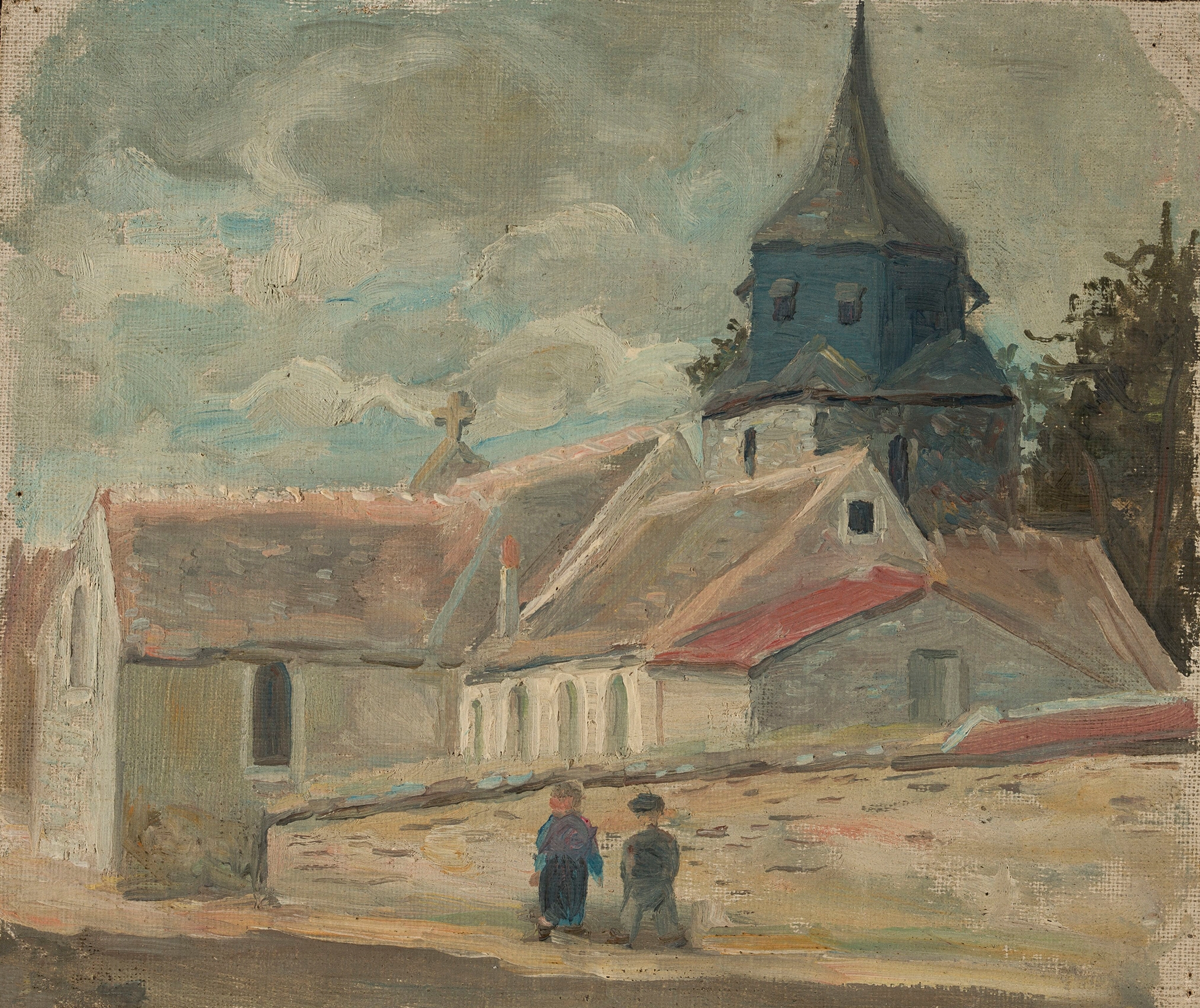 Small village church (Breuilpont), by Tadeusz Makowski, public domain