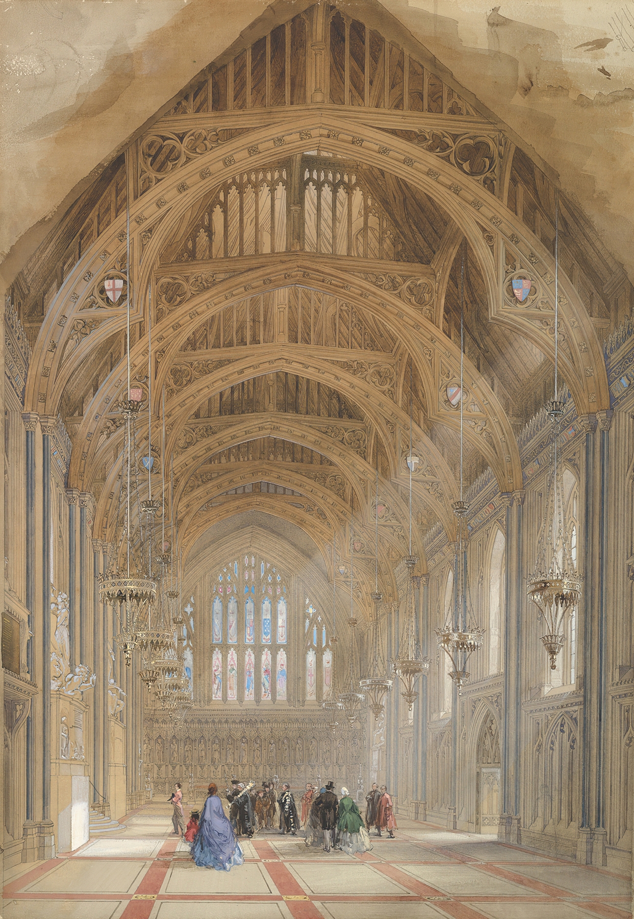Interior view of Guildhall, London, oil on canvas by Sir Horace Jones