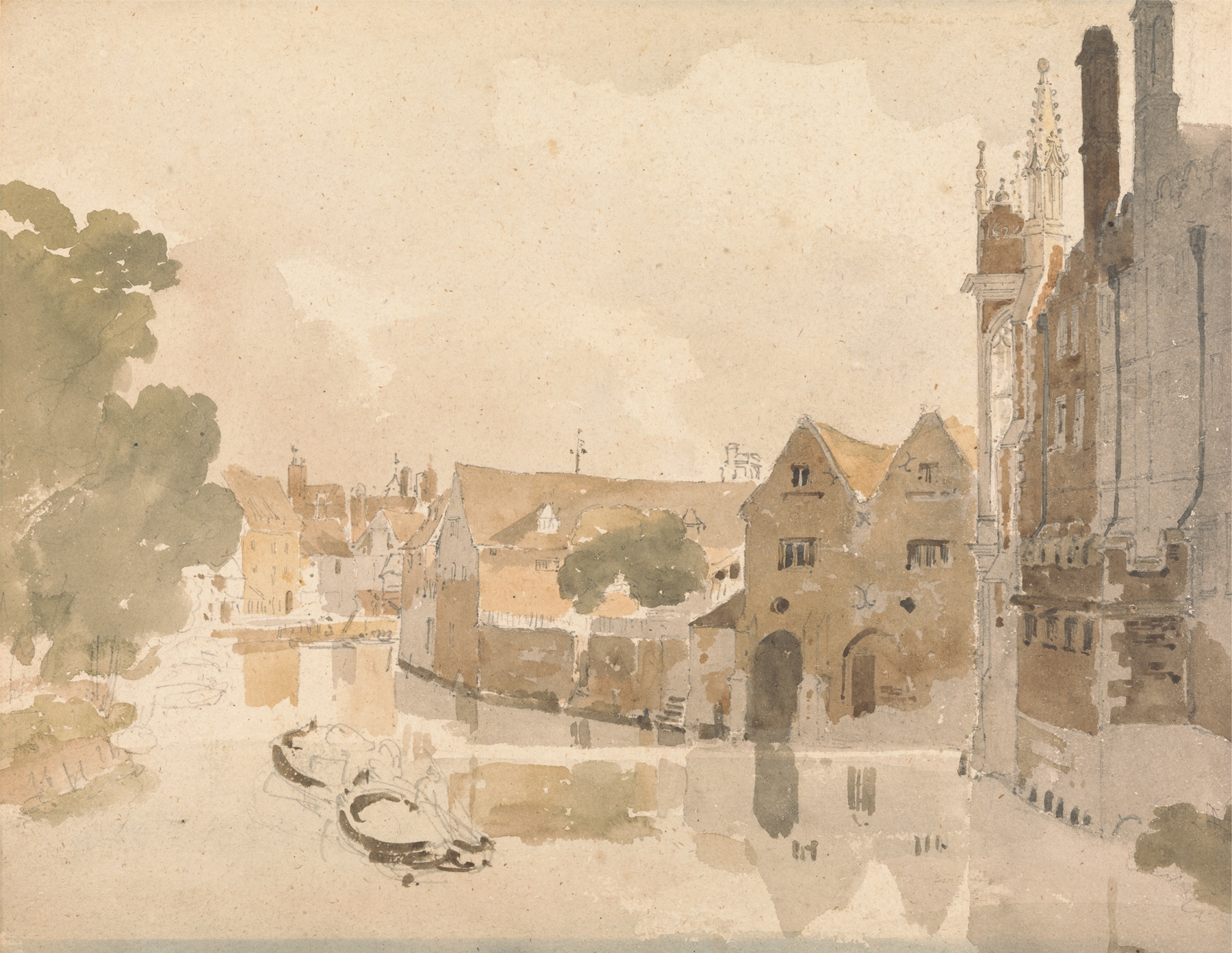 watercolour by Amelia Long depicting a serene landscape with green grass and dappled light