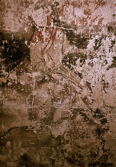 Abstract artwork by Wolf Voigt, featuring swirling patterns and gold accents.