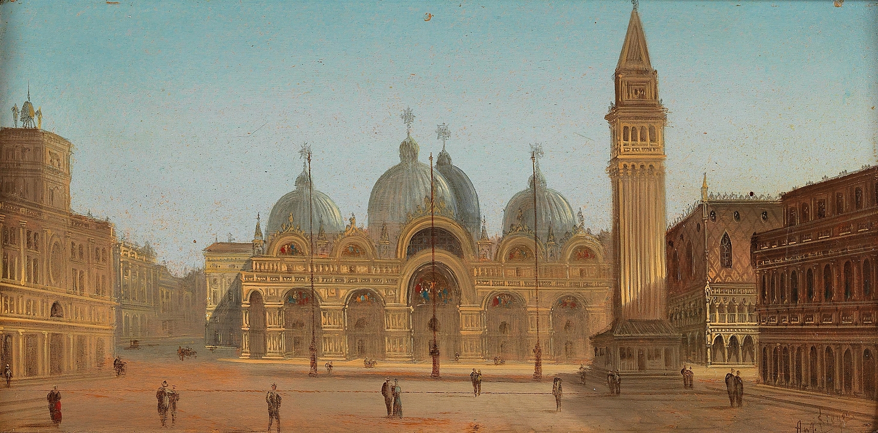 St. Mark’s Basilica in Venice, oil painting by August Von Siegen
