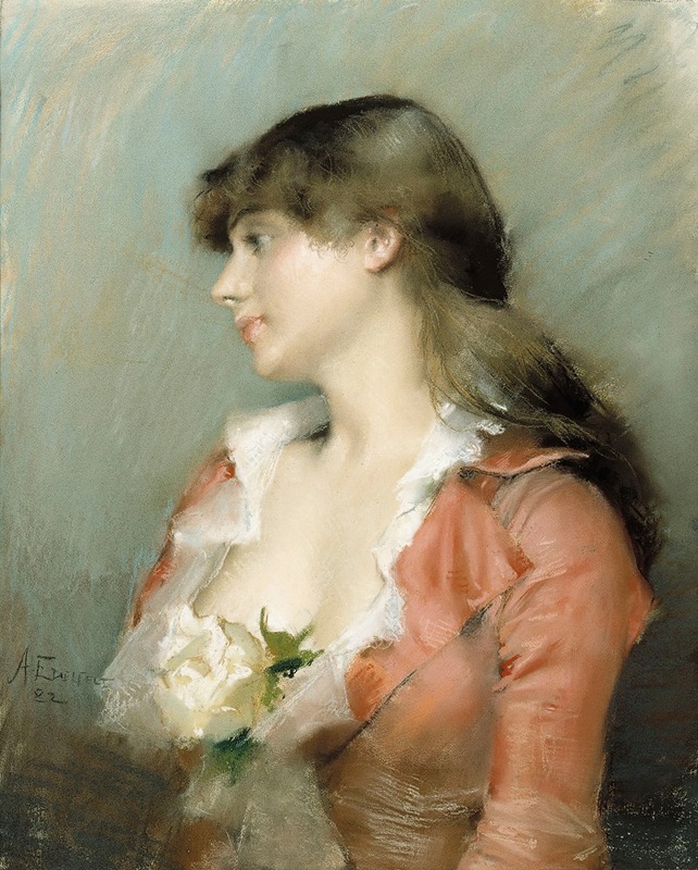 A portrait of a young woman by Albert Edelfelt.