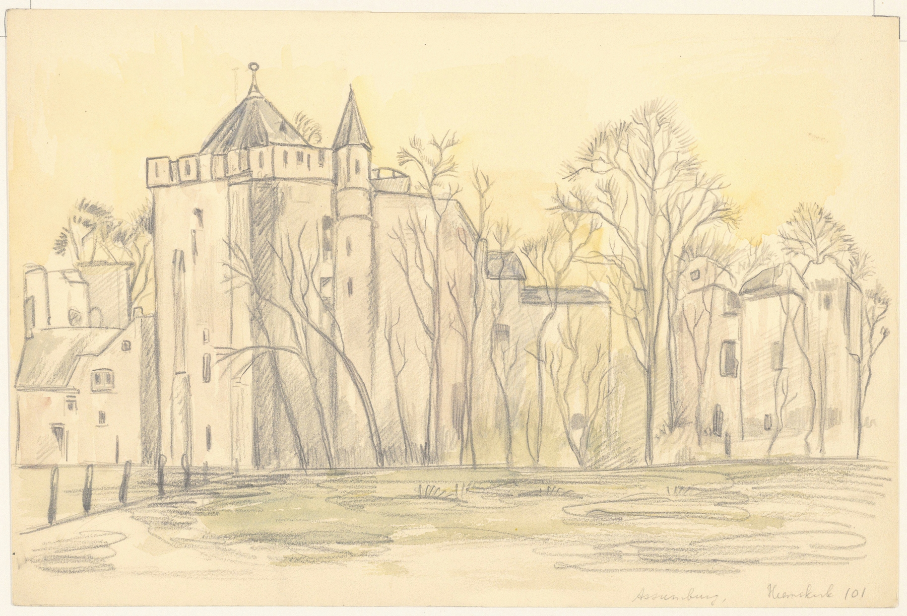 Kasteel Assumburg te Heemskerk, oil on canvas by Julia Giesberts