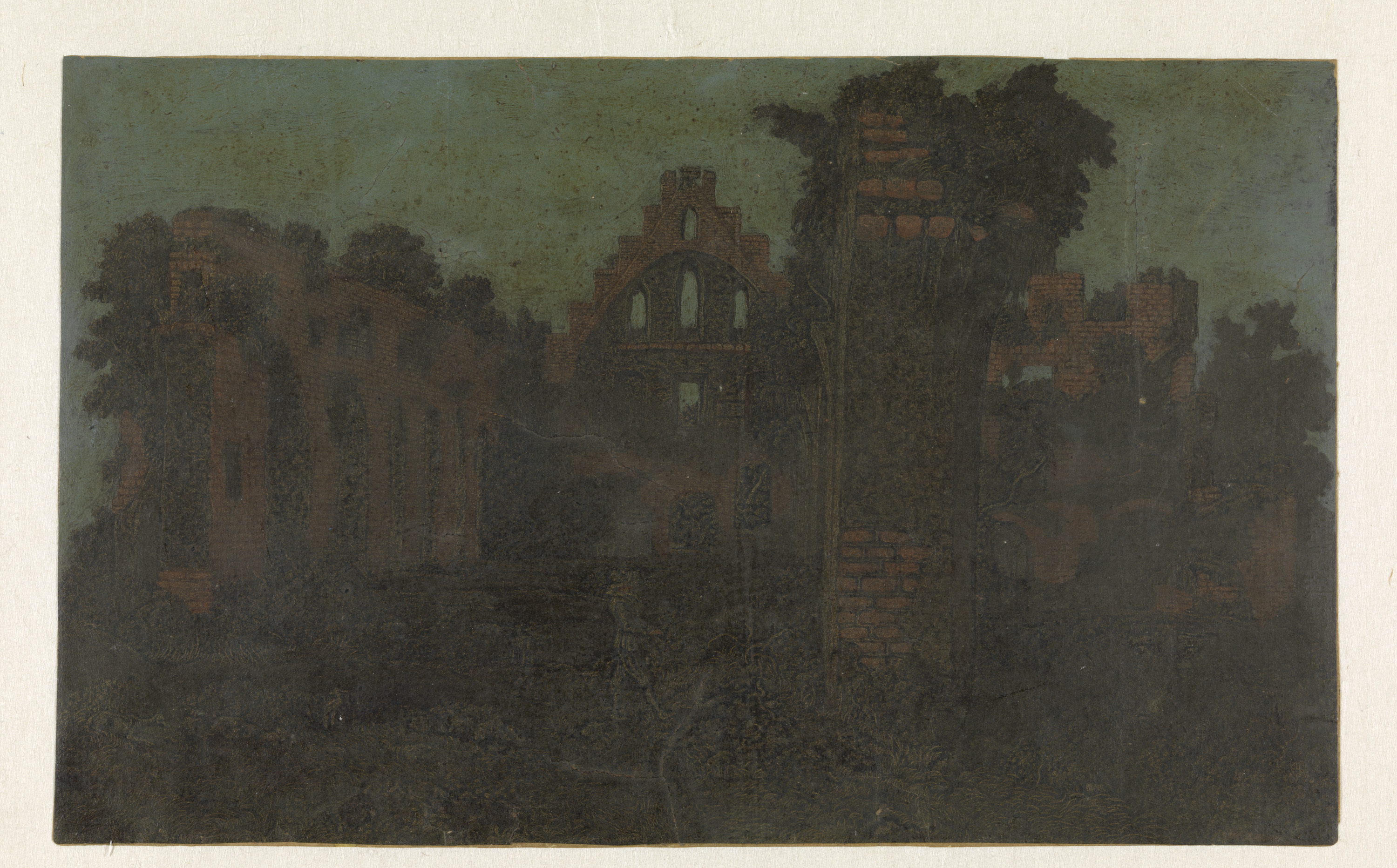 Ruins of the Abbey of Rijnsburg, Large Version, by Hercules Segers, public domain