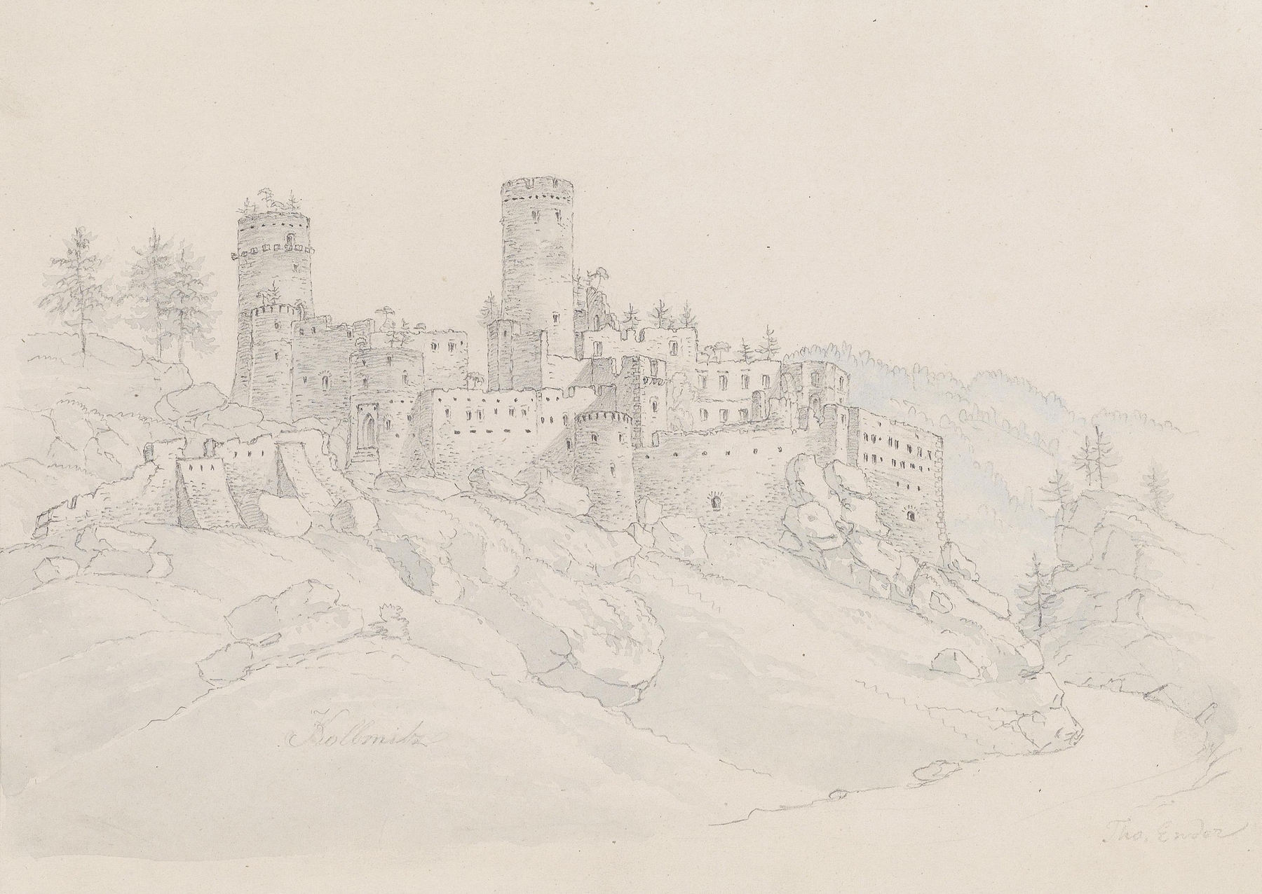 Burg Kollmitz, by Thomas Ender, public domain