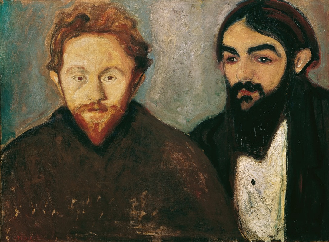 A portrait depicting two men, Paul Herrmann and Paul Contard, in an expressive style.