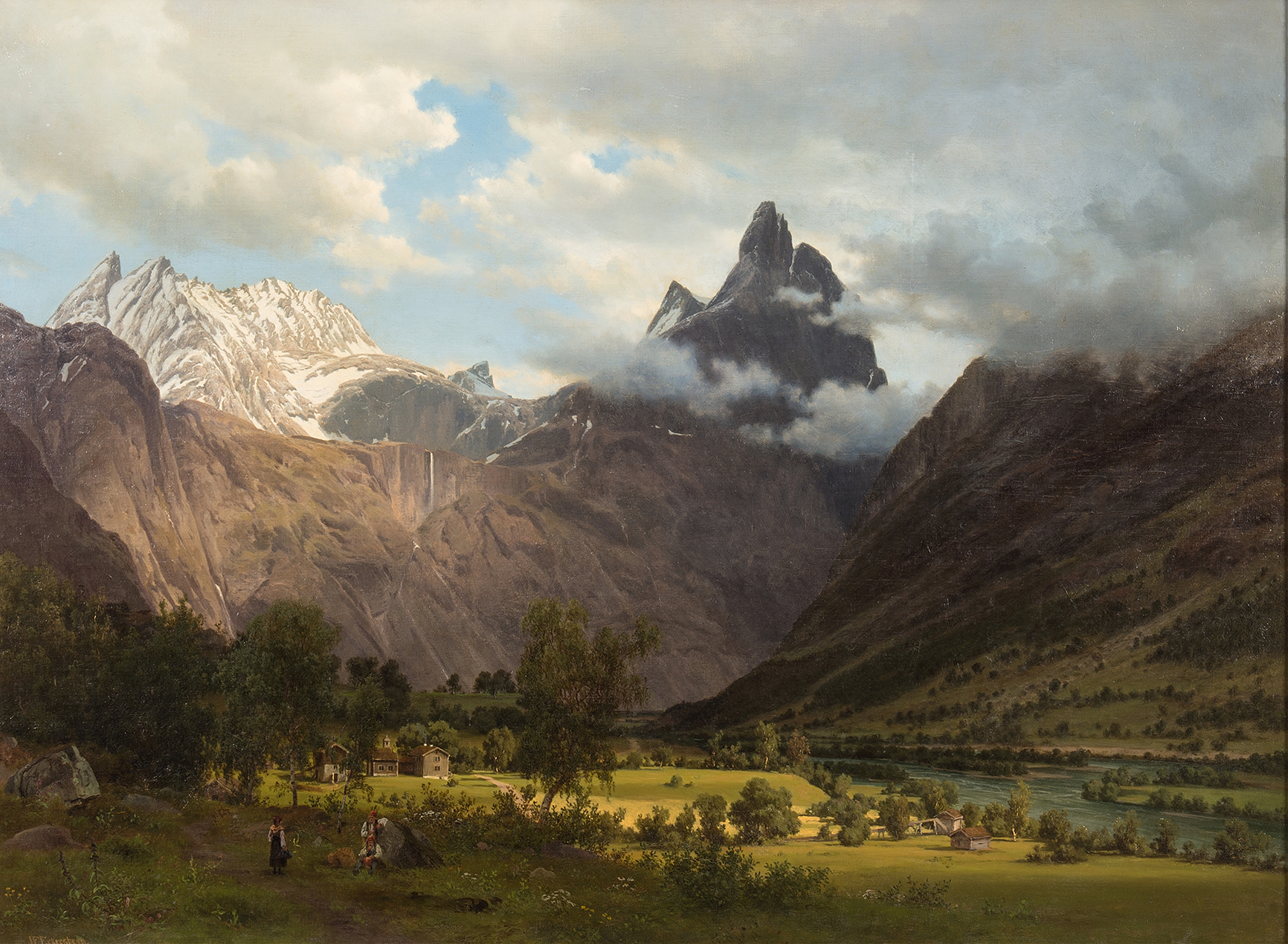 Landscape from Romsdalen by Johan Fredrik Eckersberg, oil painting depicting mountains and valleys
