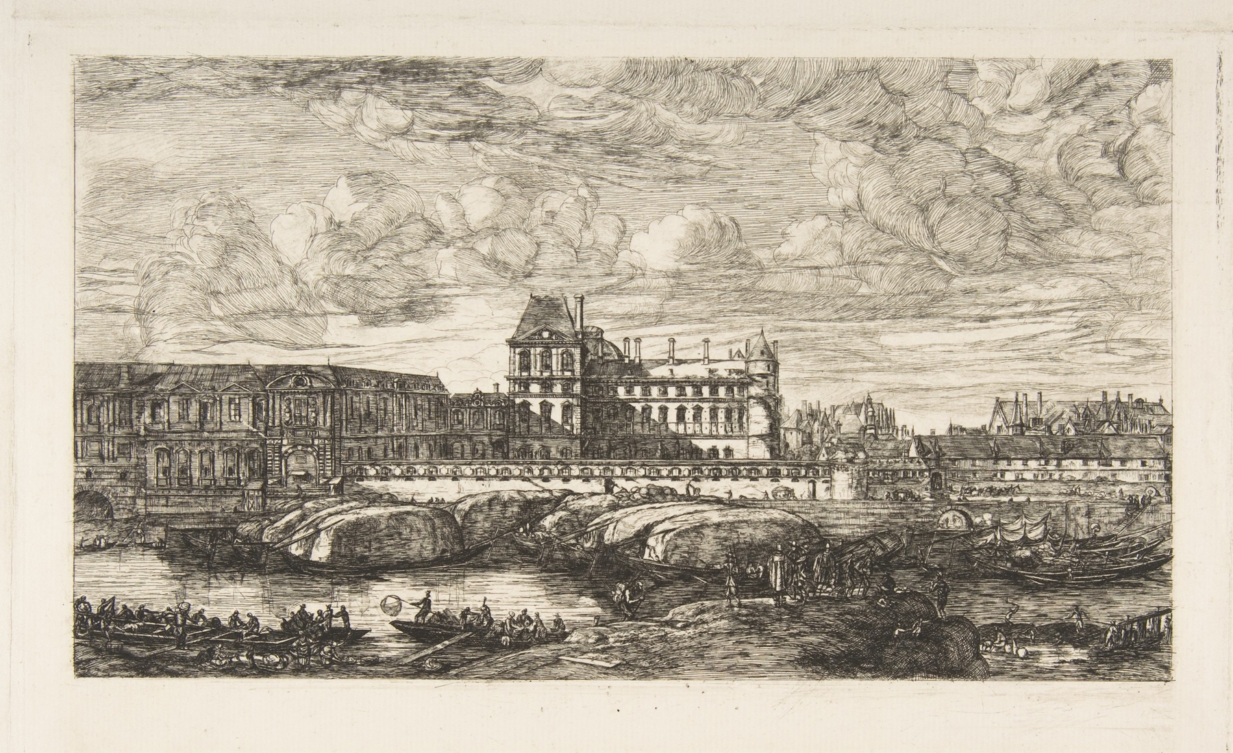 L’Ancien Louvre (The Old Louvre, Paris, after Zeeman), by Charles Meryon, public domain
