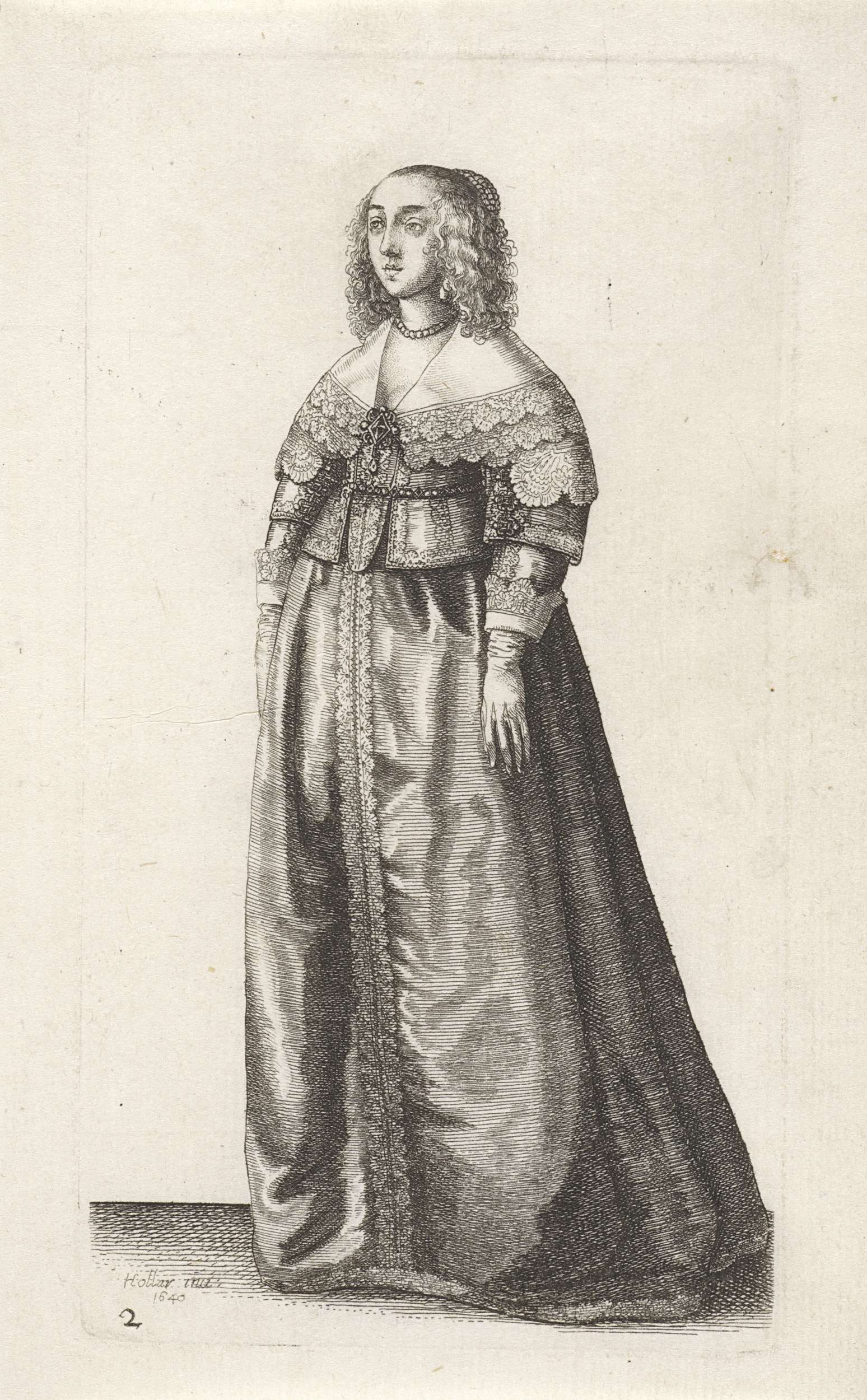 Ornatus Muliebris Anglicanus (The Clothing of English Women), by Wenceslaus Hollar, public domain
