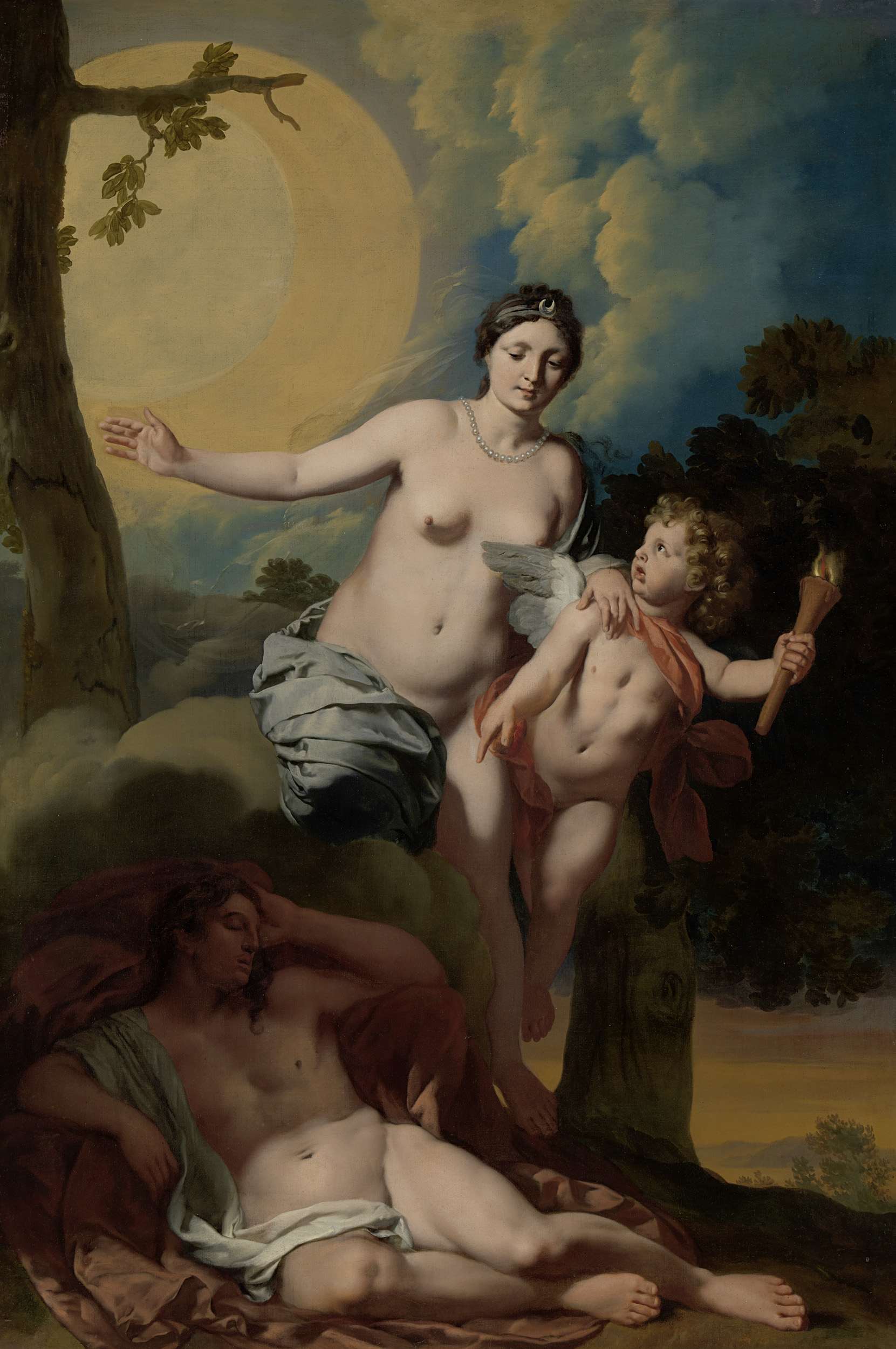Selene and Endymion, by Gerard de Lairesse, public domain