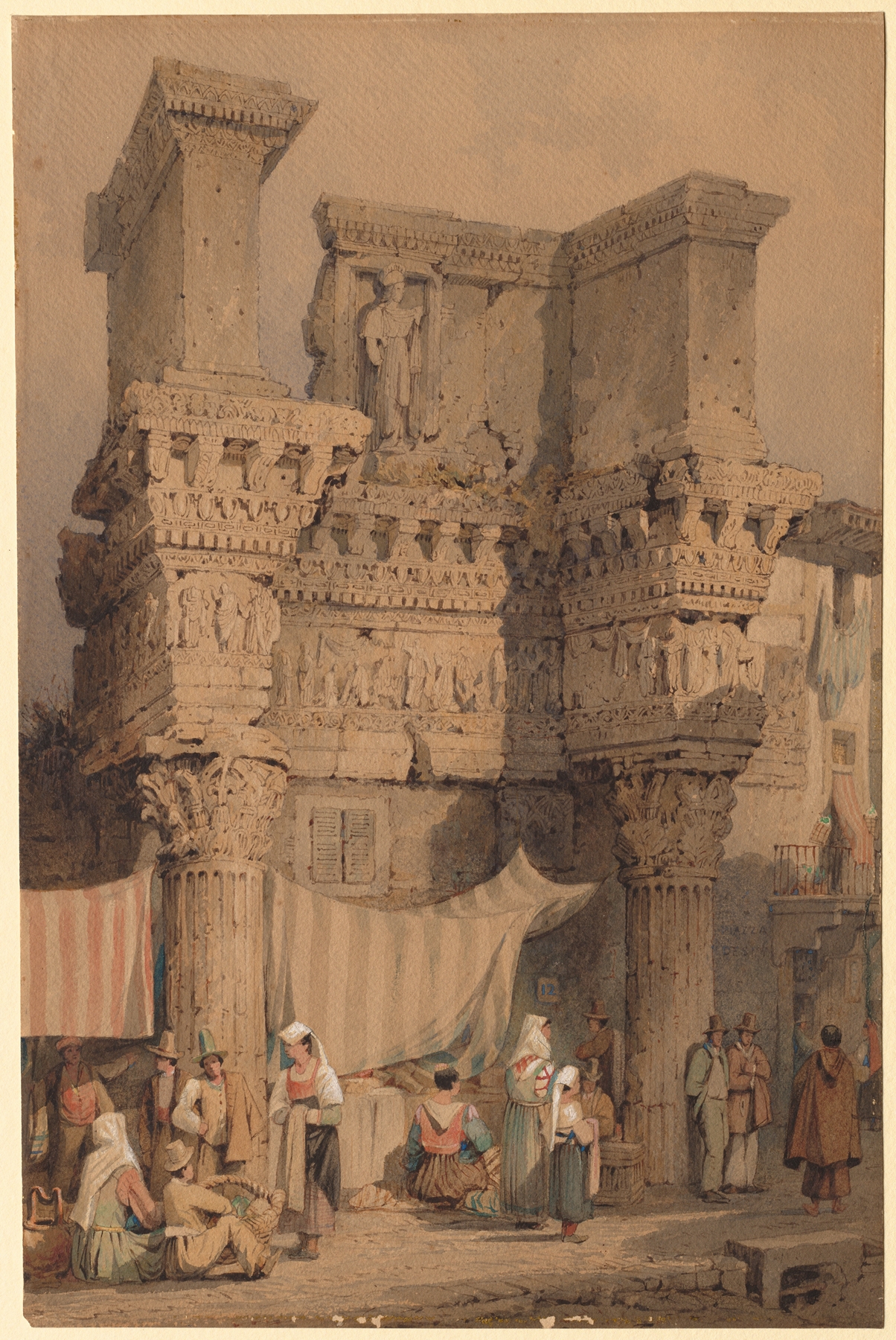 The Forum of Nerva, Rome, by Samuel Prout, public domain