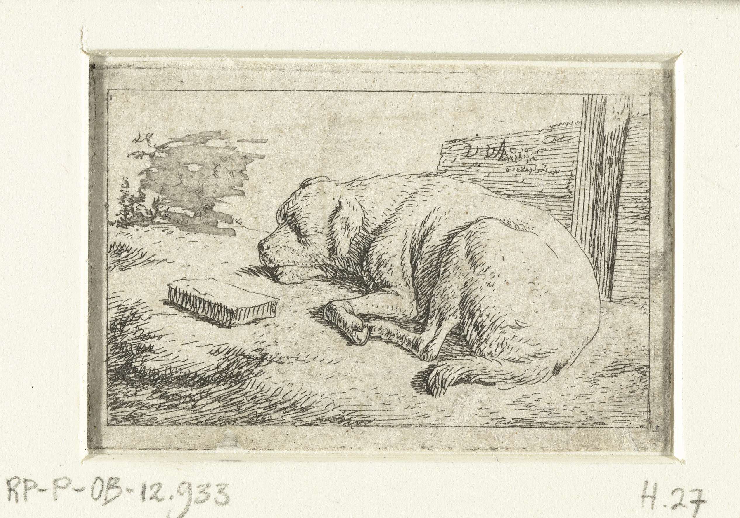 Slapende hond, by Adriaen van de Velde, public domain