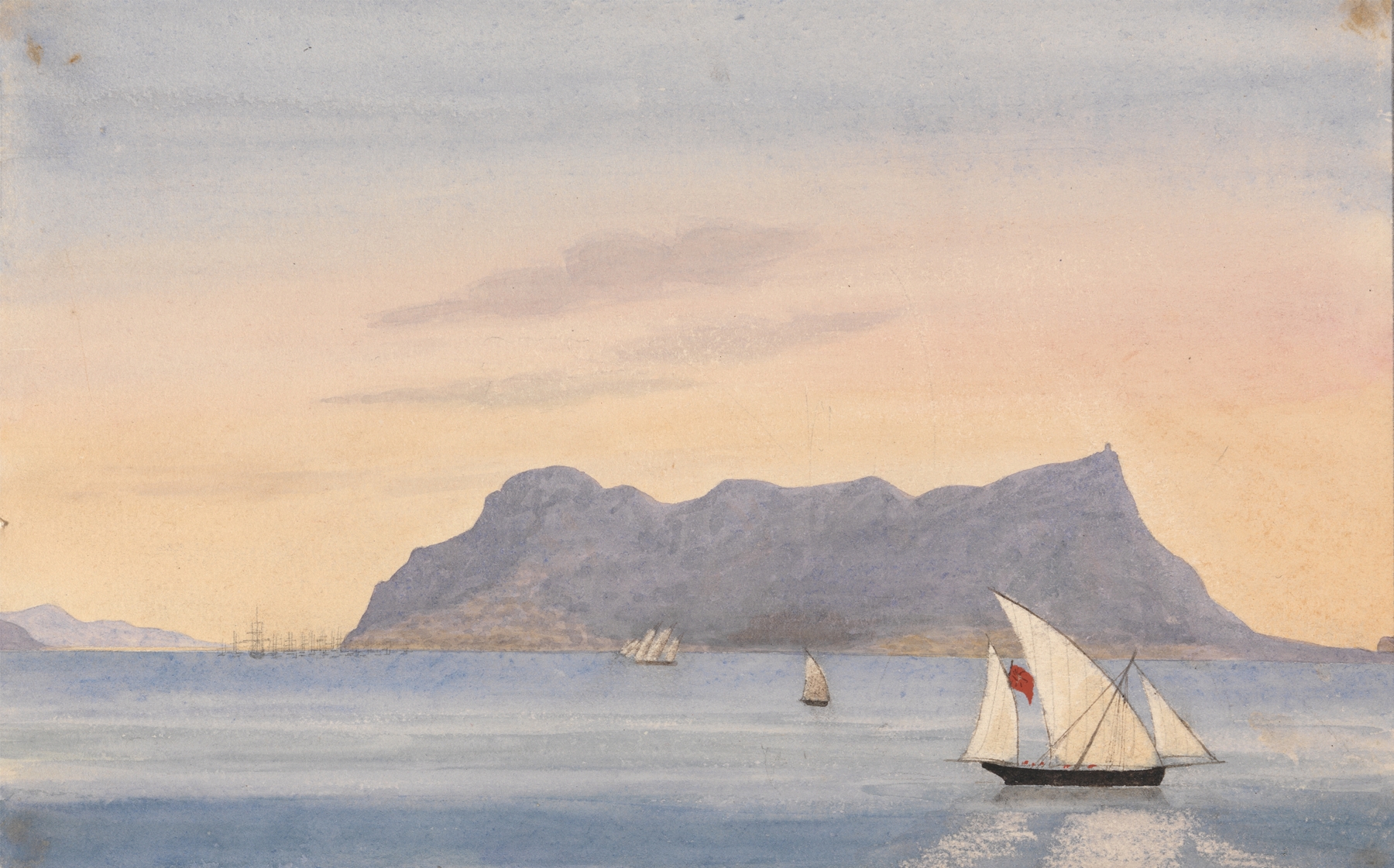 The Rock of Gibraltar from Algeciras (Spain), by George Lothian Hall, public domain