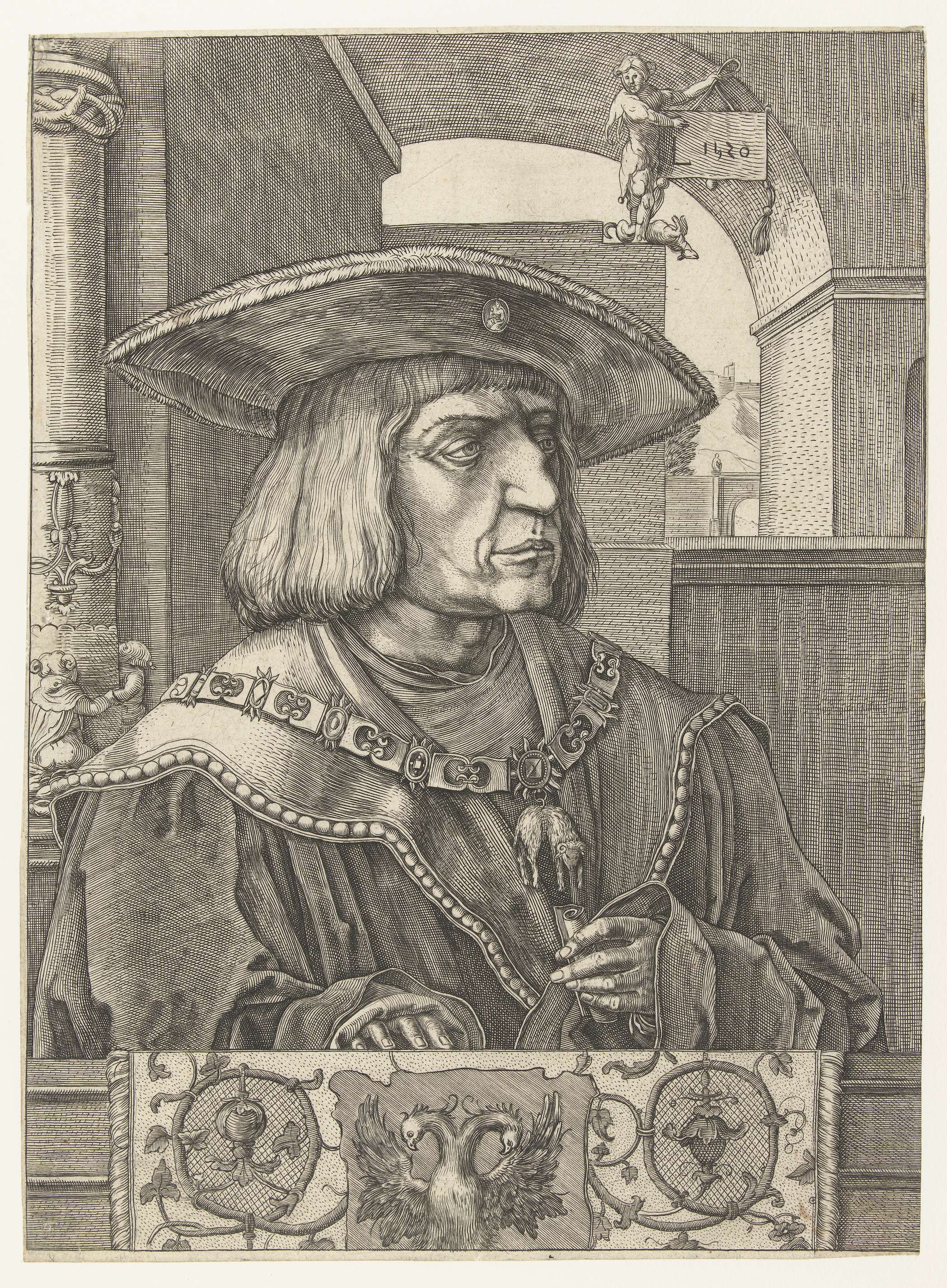 Engraving of Maximilian I by Jan Harmensz. Muller