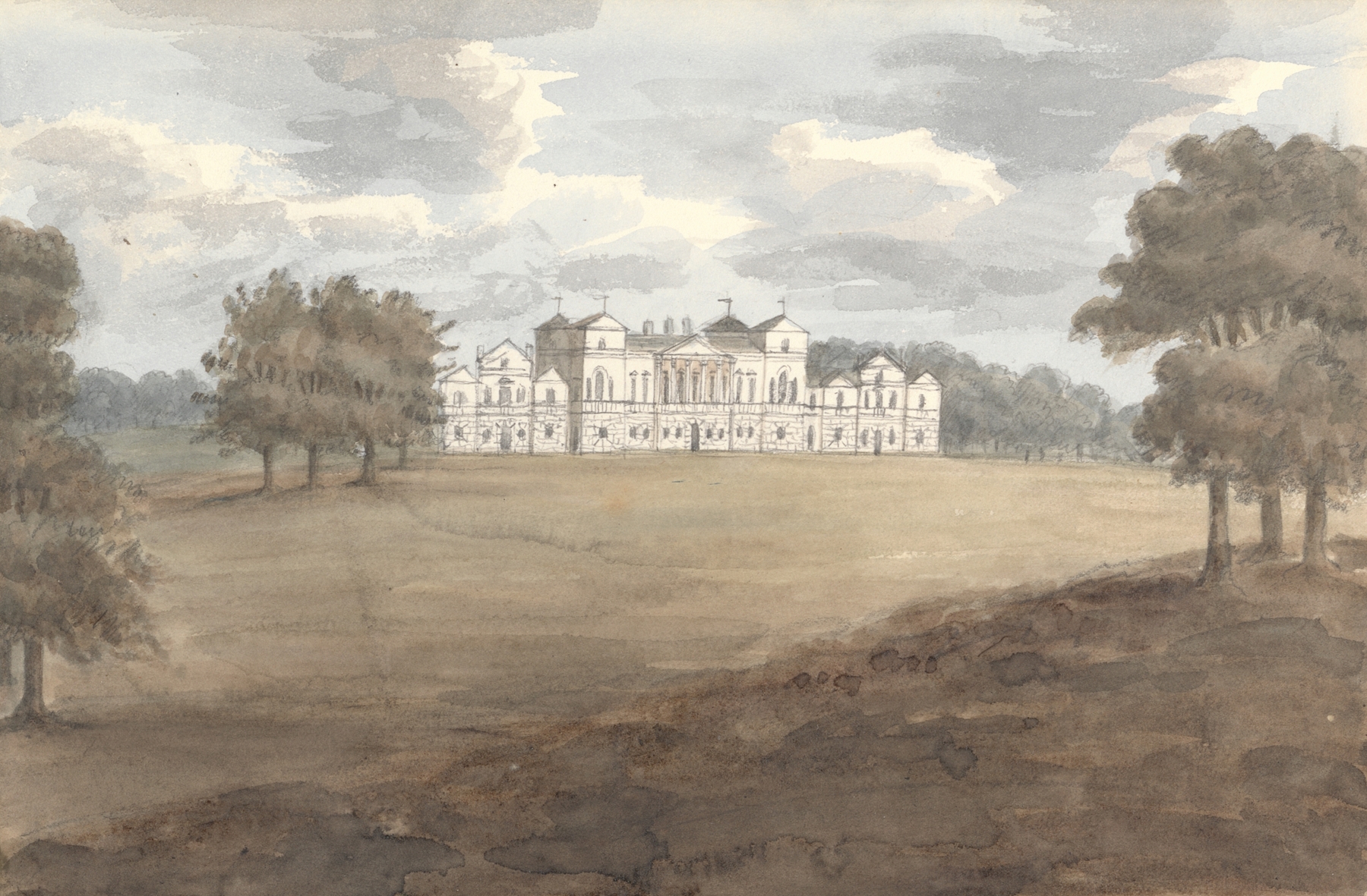 Holkham, August 1824 by Anne Rushout, oil on canvas depicting a vibrant summer landscape