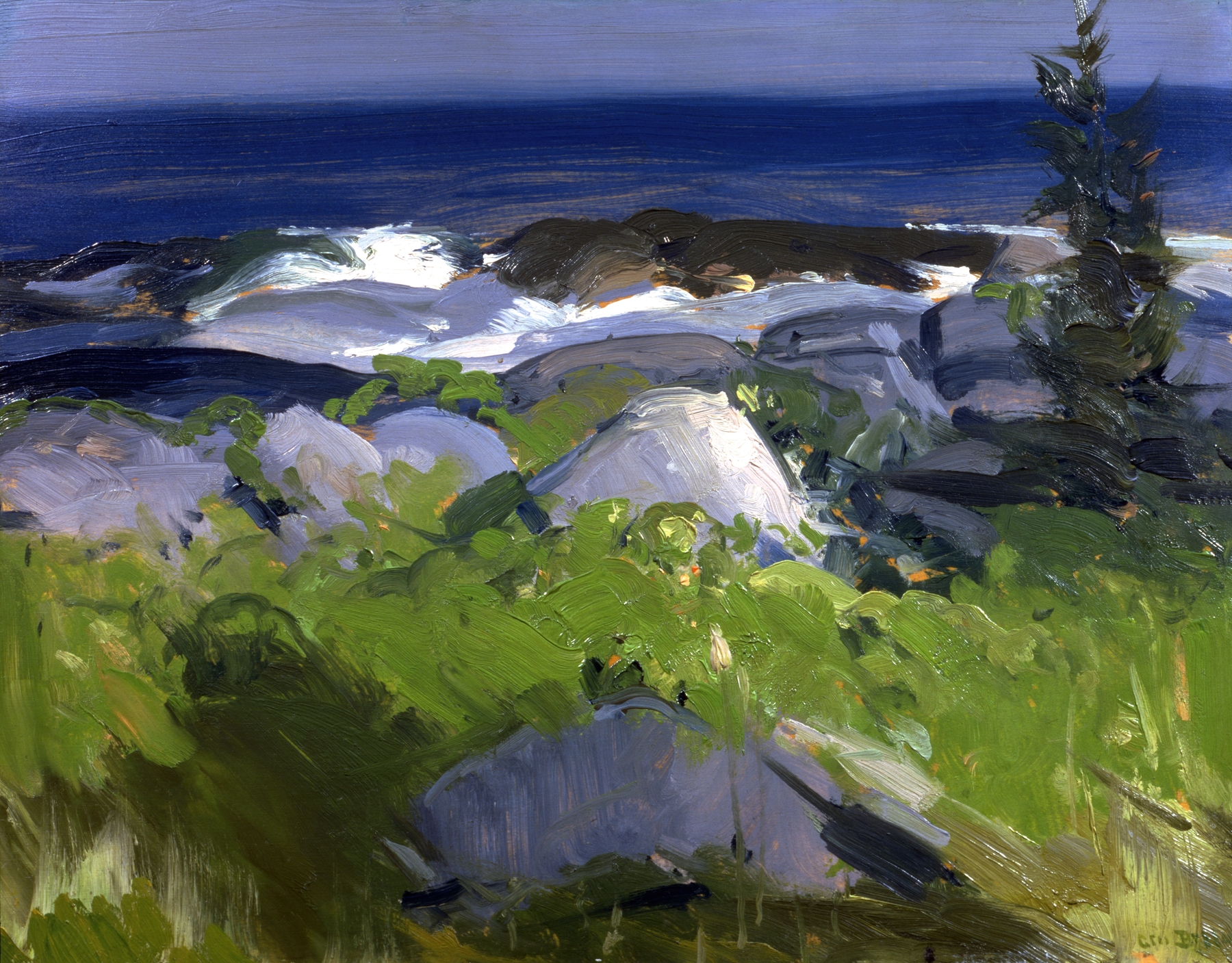 Vine Clad Shore–Monhegan Island, by George Wesley Bellows, public domain
