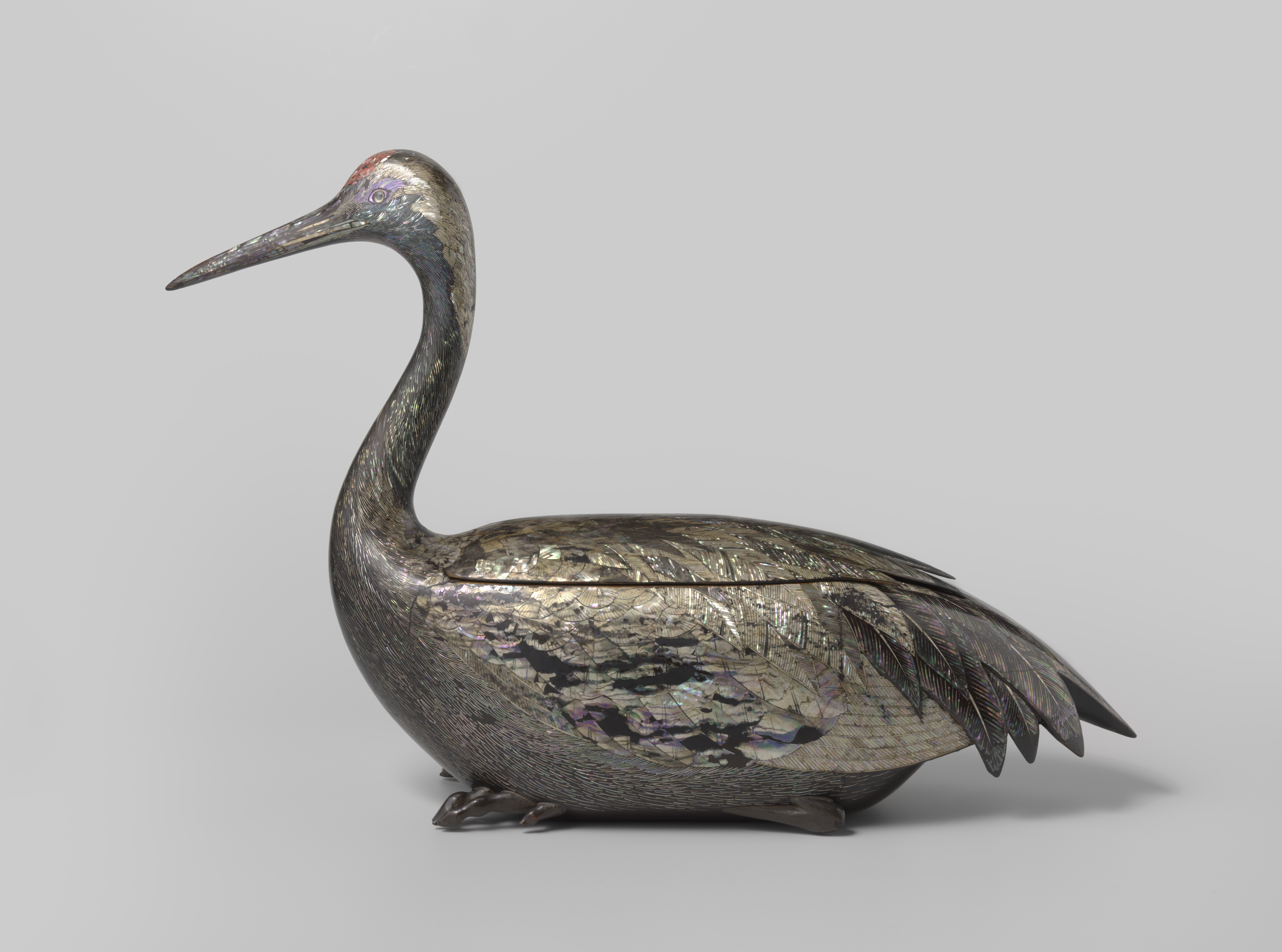 Container in the form of a crane, by Unknown Artist, public domain